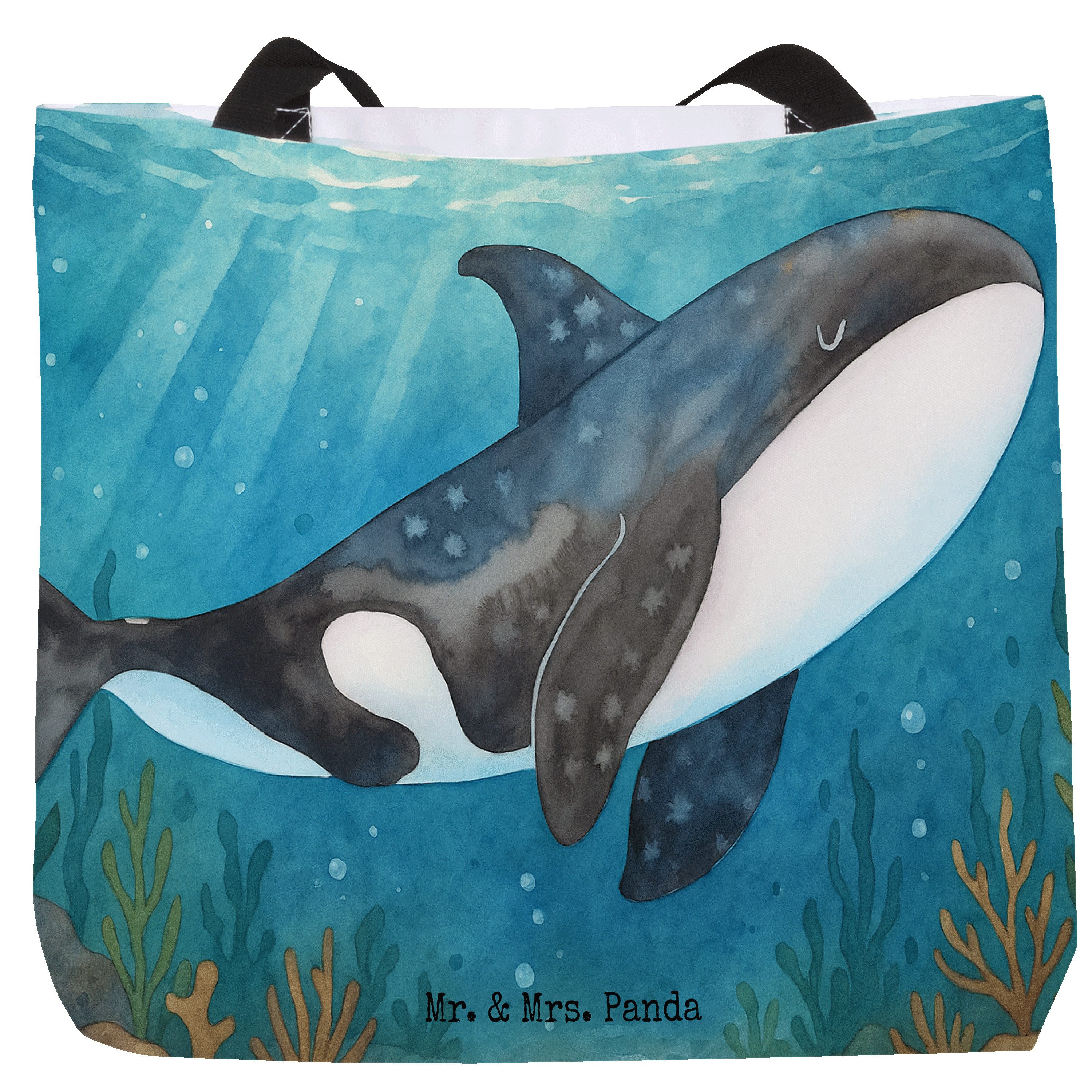 Shopper Orca Design, Beutel, Weiß, Einkaufstasche, Schultasche, Strandtasche