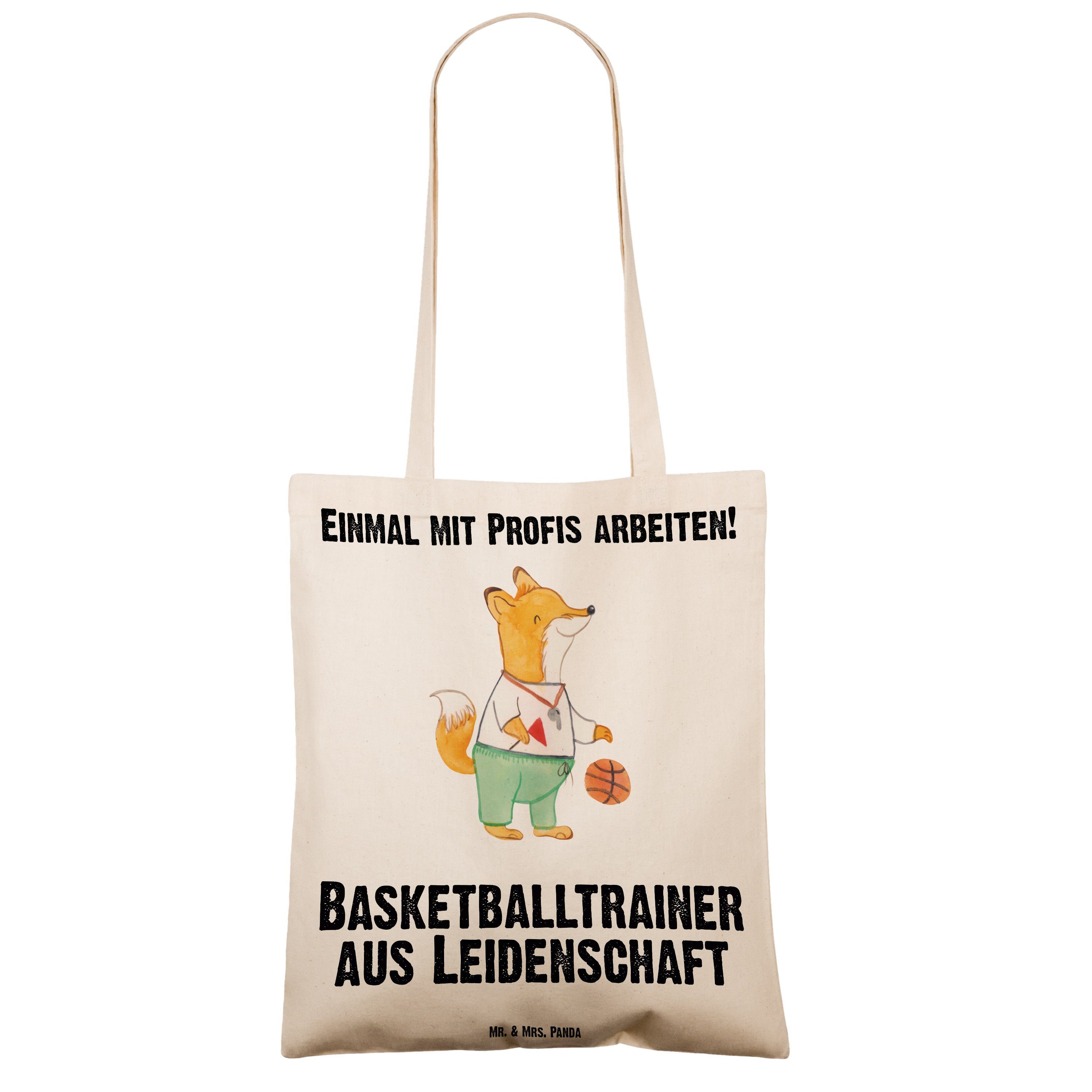 Mr. & Mrs. Transparent aus Panda - Tragetasche Geschenk, (1-tlg) T Sport, - Leidenschaft Basketballtrainer