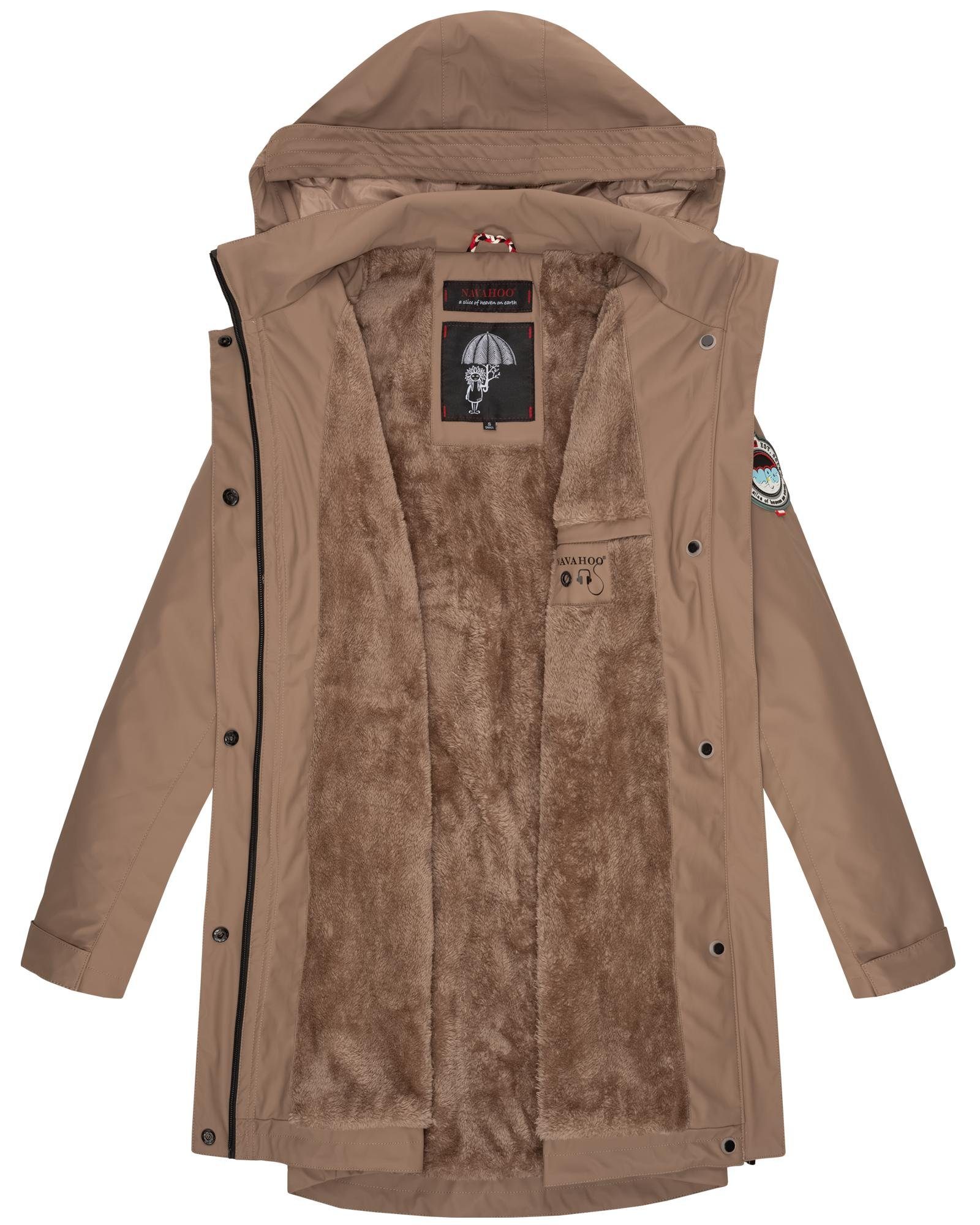 Navahoo Outdoorjacke Deike Damen Outdoor modischer Regenmantel braun