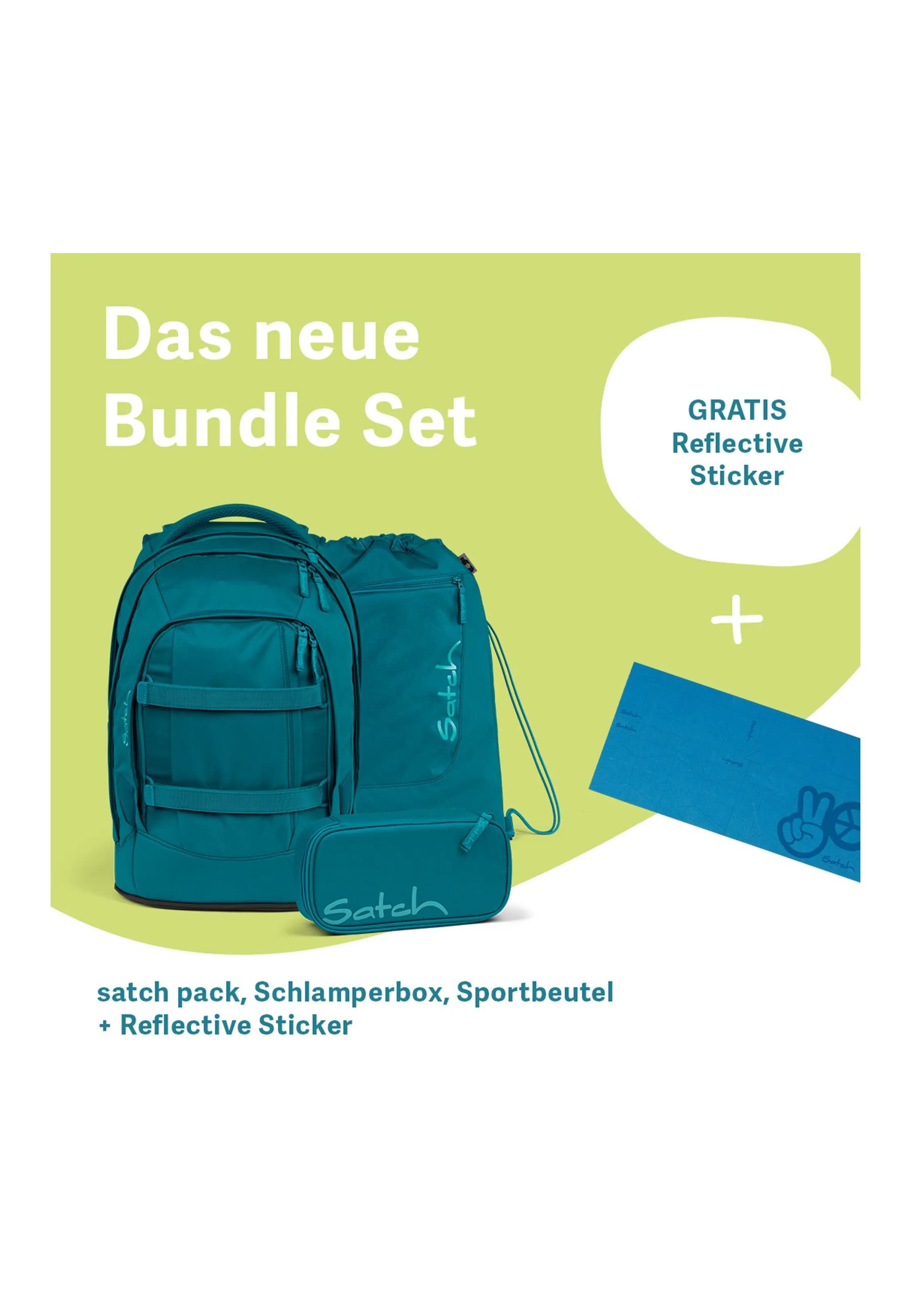 Satch Schulranzen match Bundle (3-tlg., 3-teiliges Set), größenverstellbares Rückensystem