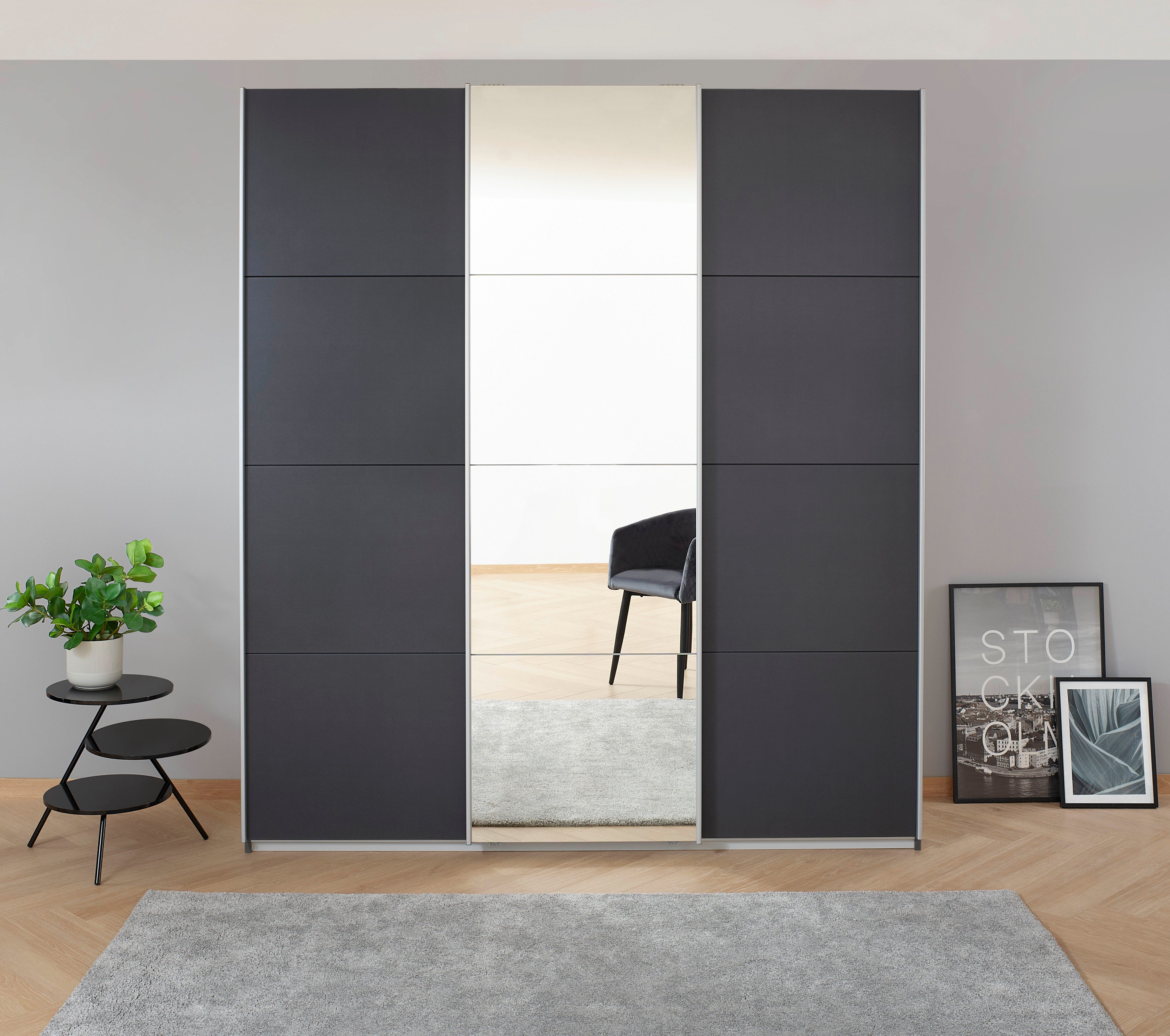 Schwebetürenschrank Kleiderschrank Schrank Garderobe KOLUNA mit Spiegel
