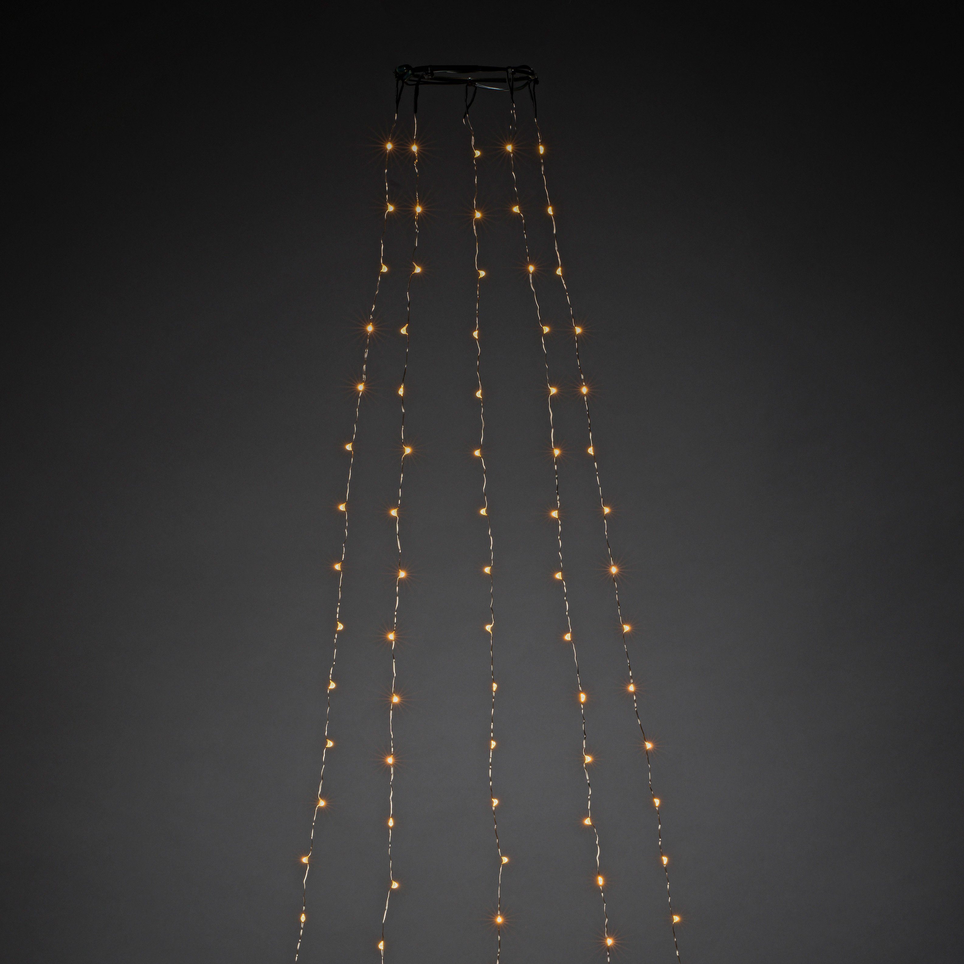 KONSTSMIDE LED-Baummantel, 300-flammig, LED Lichterkette mit Ring Ø 11, LED  Tropfen, 5 Stränge à 60 Dioden