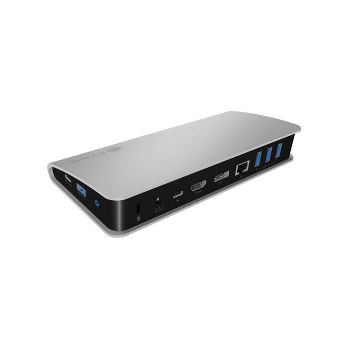 ICY BOX Laptop-Dockingstation IB-DK2408-C USB Type C Dock silber schwarz Aluminium Kunststoff Dockingstation