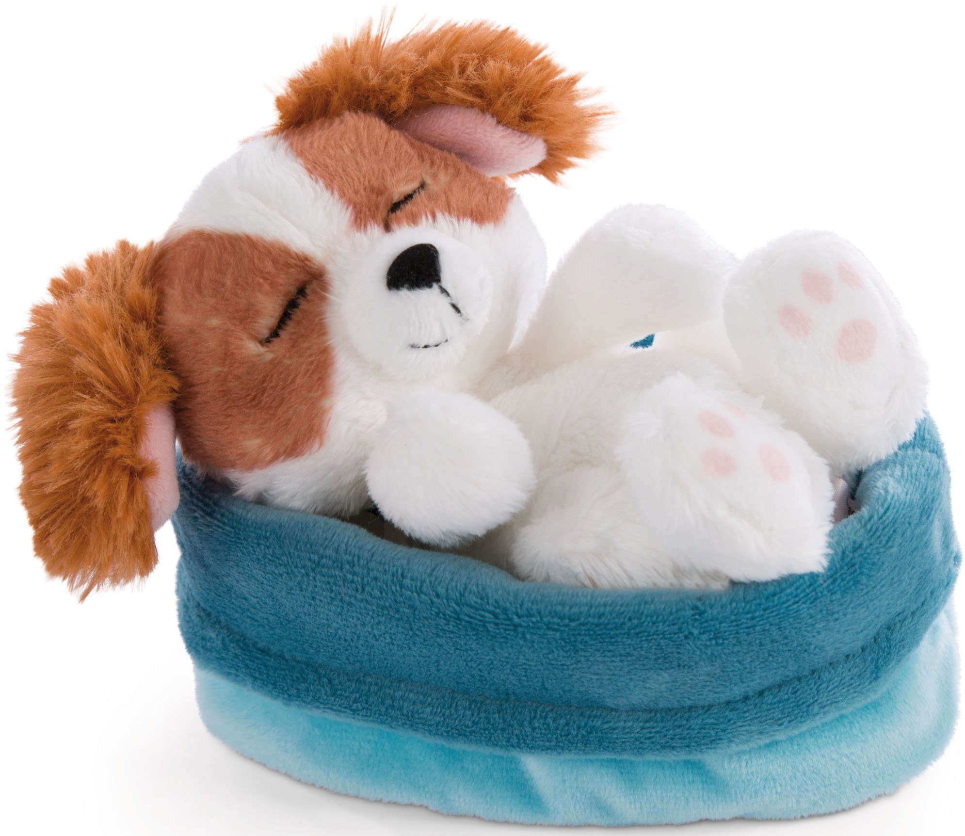 Nici Kuscheltier Sleeping Pets, Welpe Cockerspaniel, 12 cm, im Körbchen