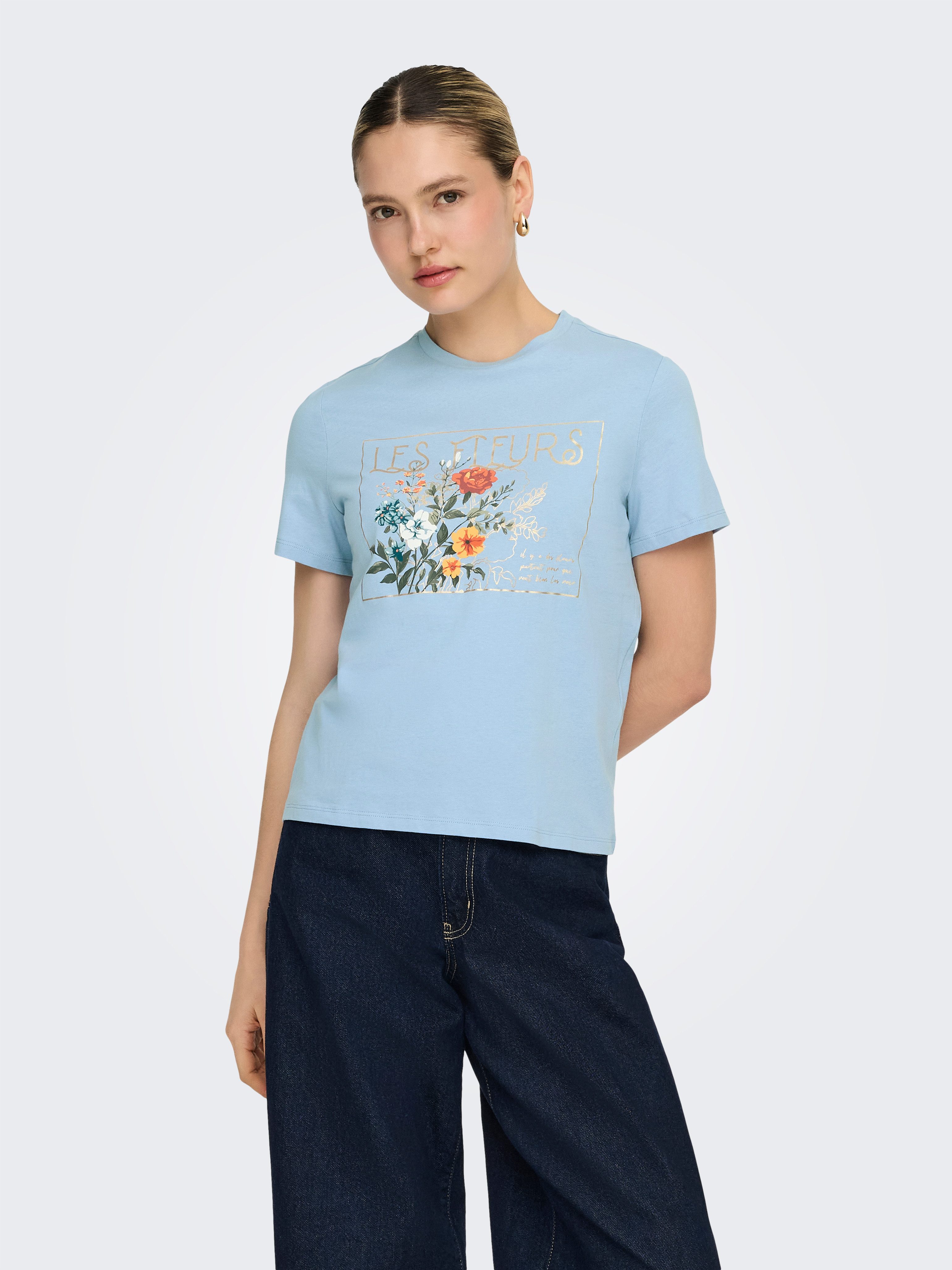 Kurzarmshirt ONLAMBERDINE S/S PRINT TOP BOX JRS