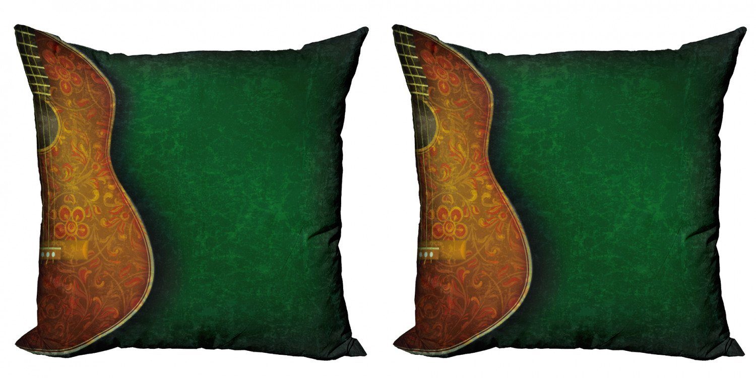 Abakuhaus Doppelseitiger Accent Acoustic Pattern (2 Floral Gitarre Digitaldruck, Stück), Modern Kissenbezüge