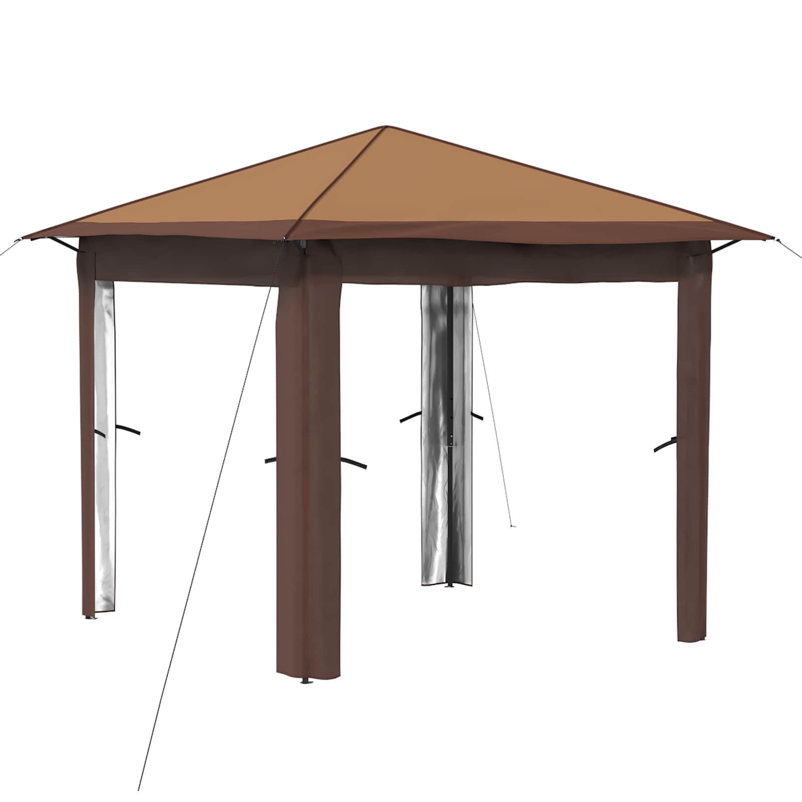 vidaXL Partyzelt Gazebo ohne Seitenwand 2,6 x 2,6 m Beige und Braun