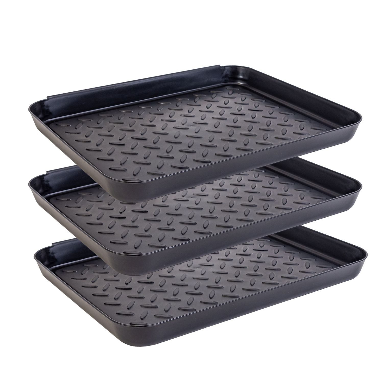 Intirilife Schuhabtropfschale (3x Schubablage, Set), 3x Schuhablage Schuhabtropfschale Schuhmatte 35 x 27.5 x 3 cm