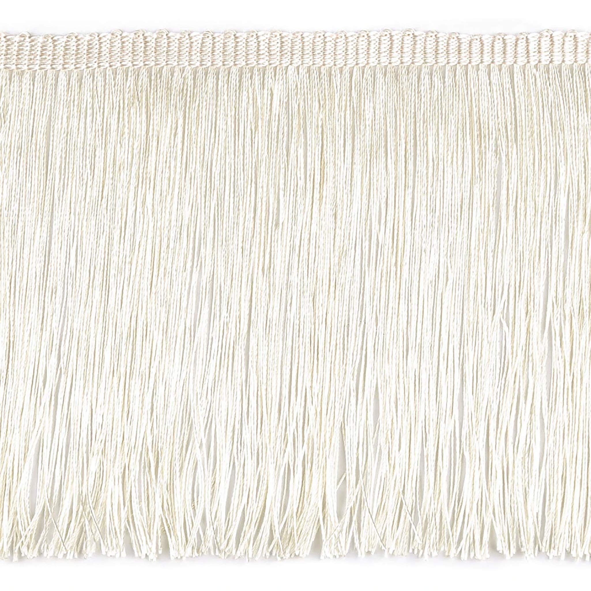 maDDma Webband Fransenborte extrabreit ab 1m Meterware 155mm Quastenborte Zierborte, perlweiß
