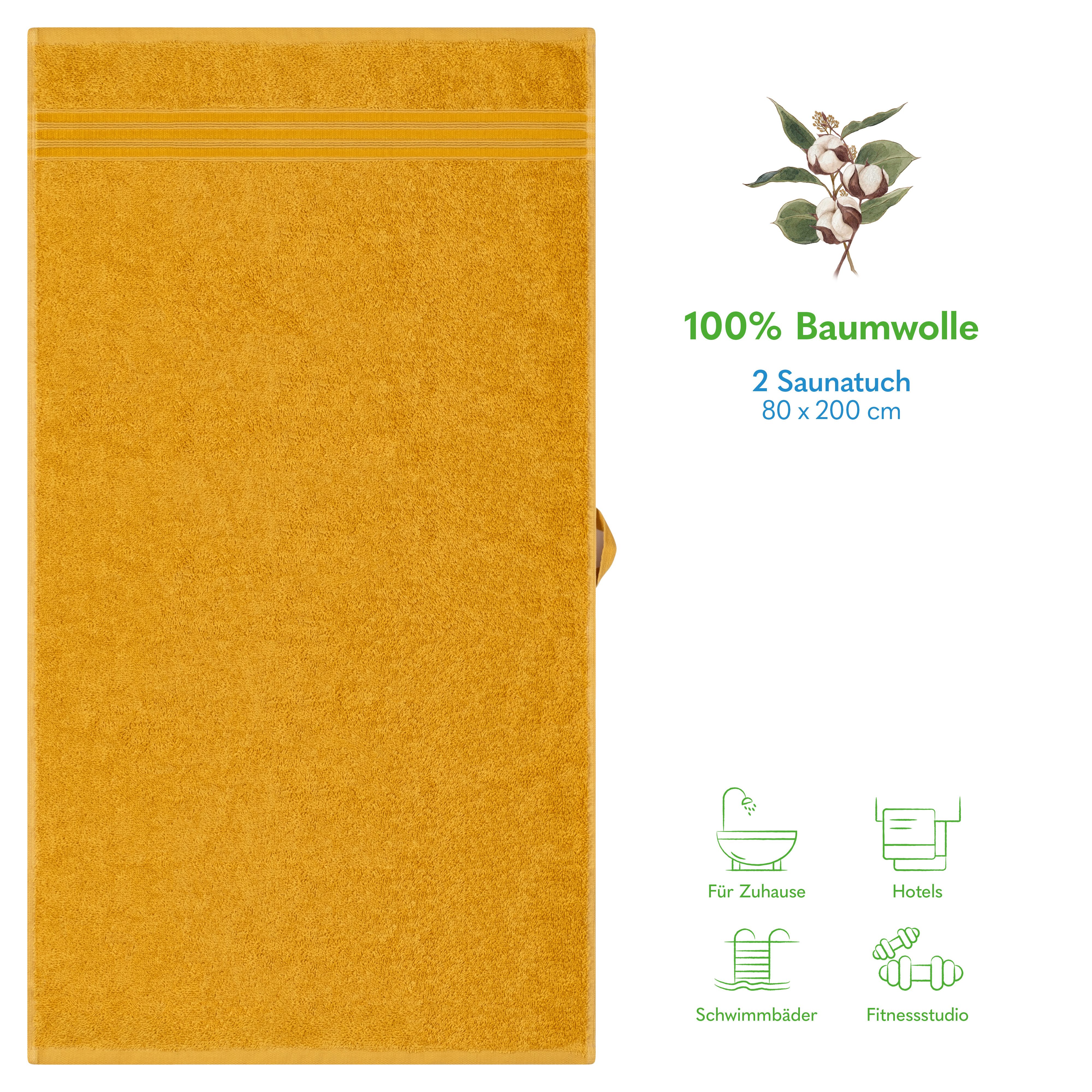 HAMMETEX Saunatuch Hammetex 2er Set extra große Saunatücher, Frottier (Packung, 2-St), 100% Baumwolle – Weich & Saugfähig – Luxuriöse Große Spa-Badetücher – Bild 3 von 5