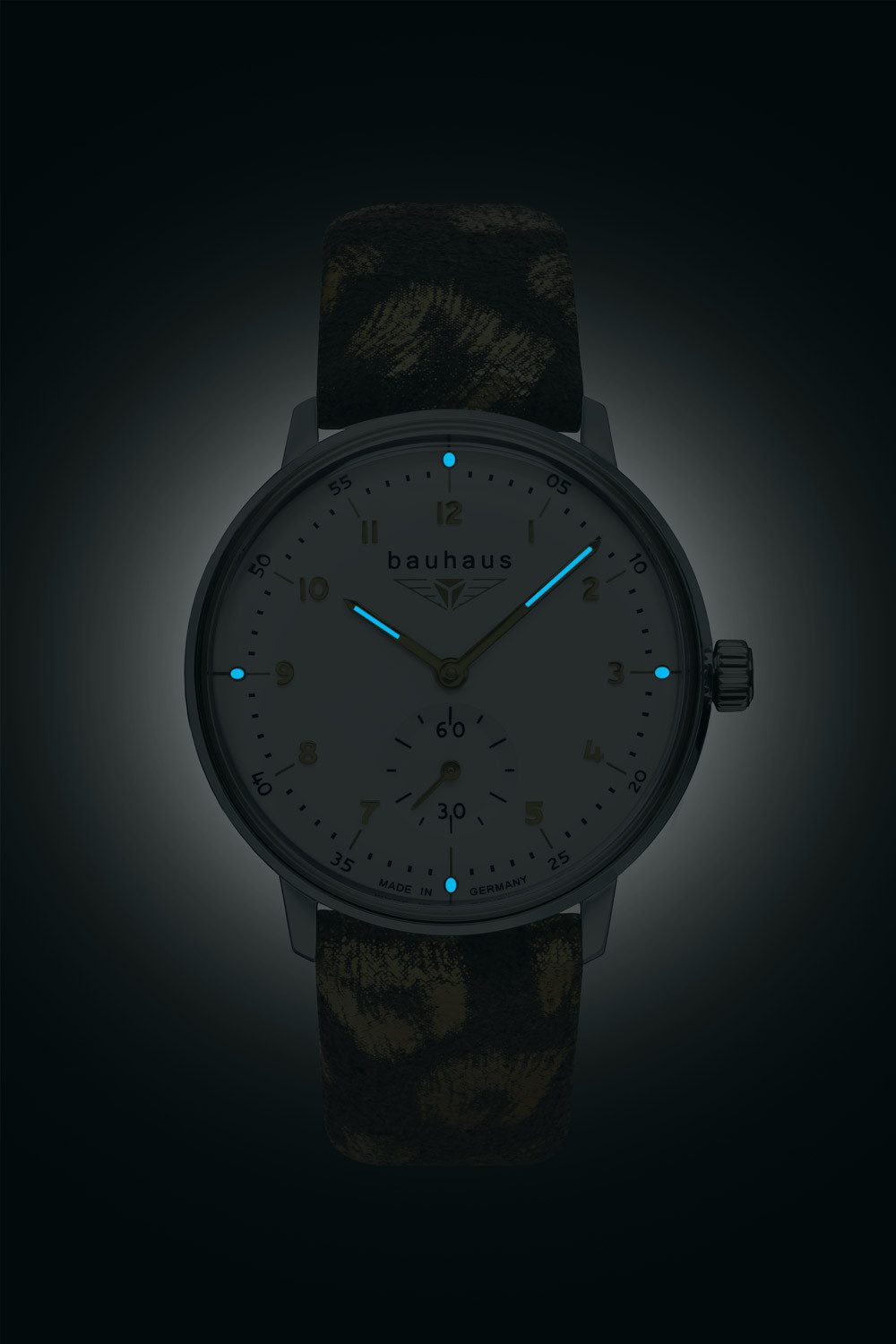 bauhaus Quarzuhr Kleine Sekunde Grau/Goldfarben