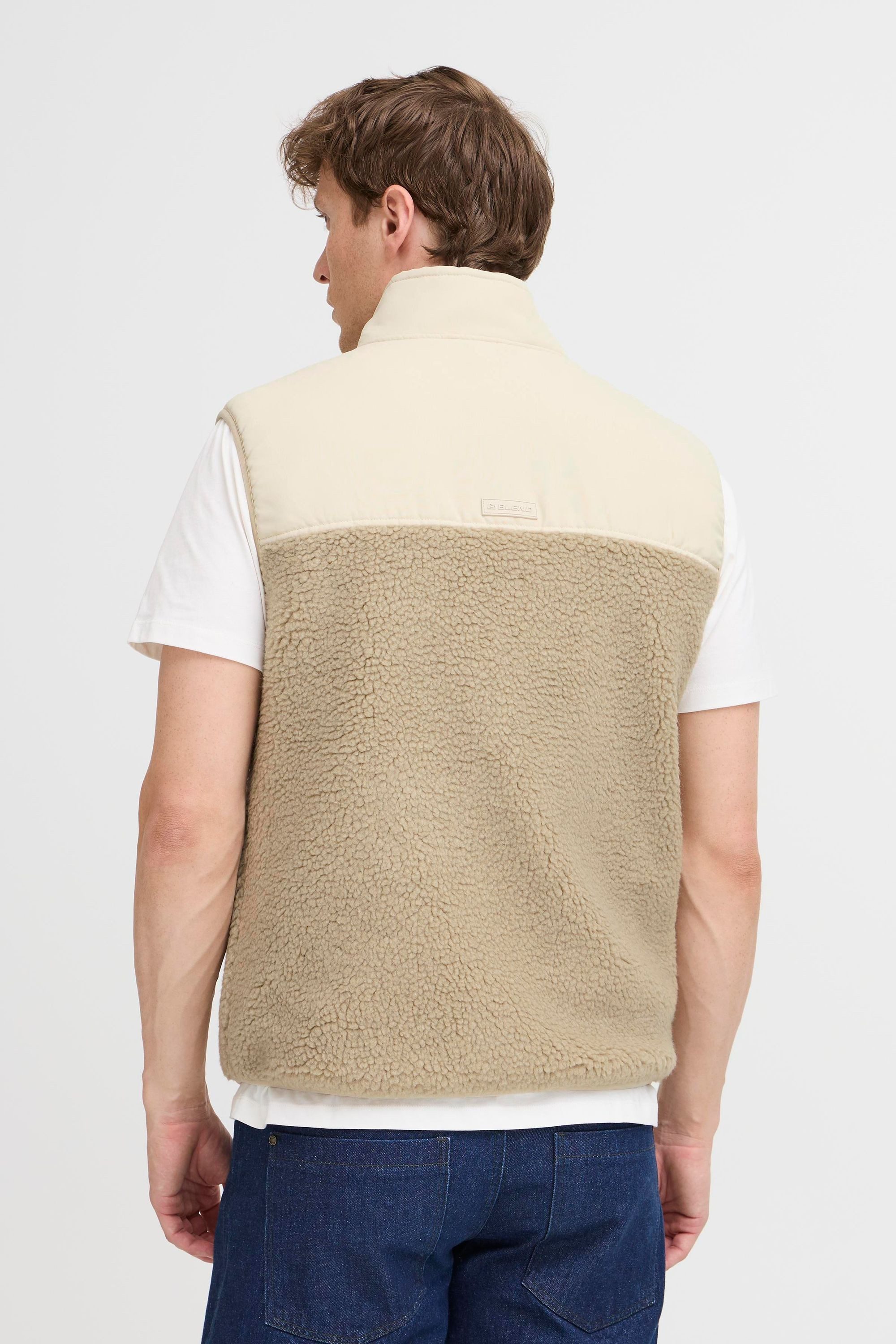 Blend Plüschweste BHErmin Sportliche Teddy-Weste in Colorblock-Optik
