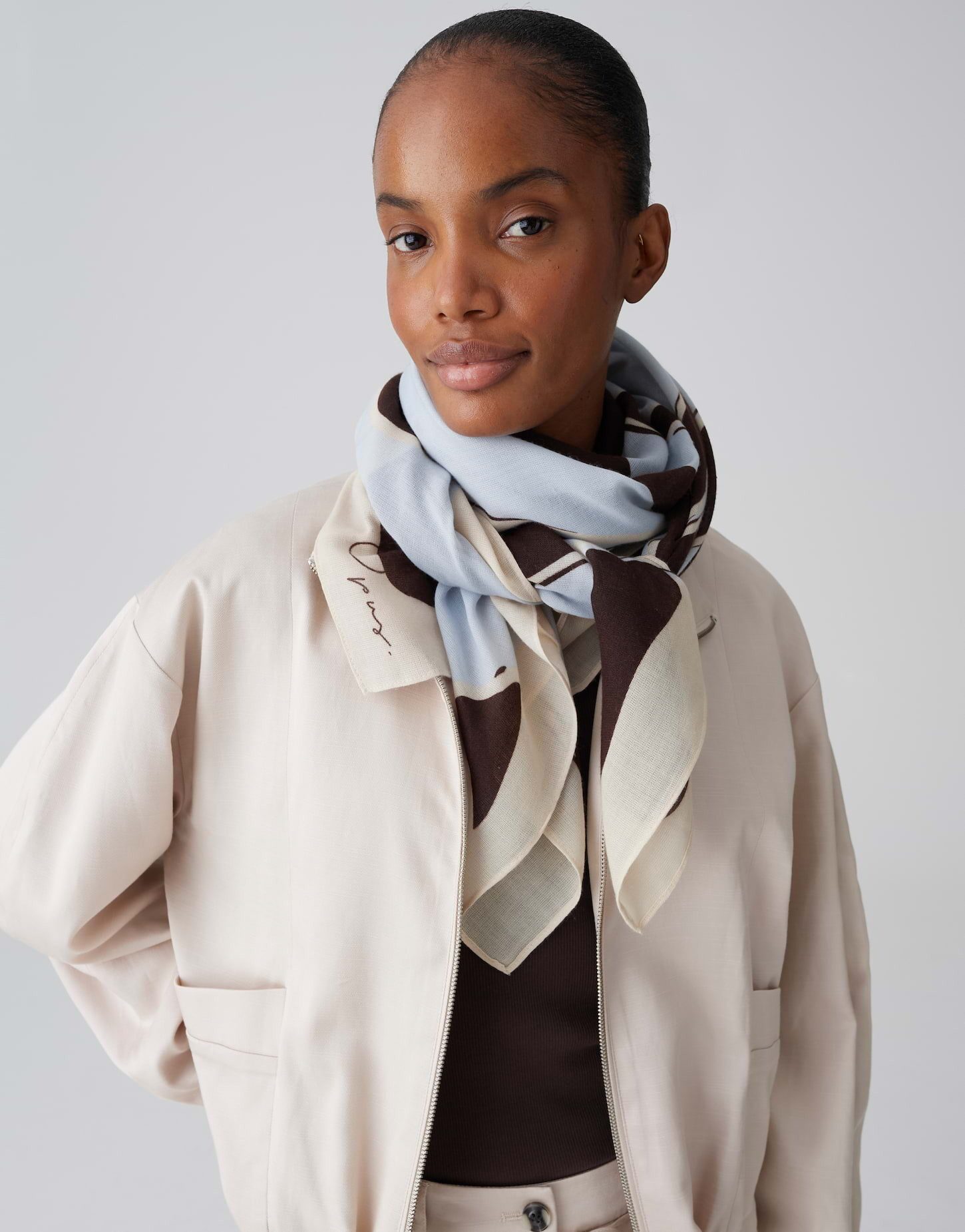 OPUS Halstuch Printtuch aus Webware mit fließendem Fall, Quadratisches Tuch, weich fließender Fall für Alltag