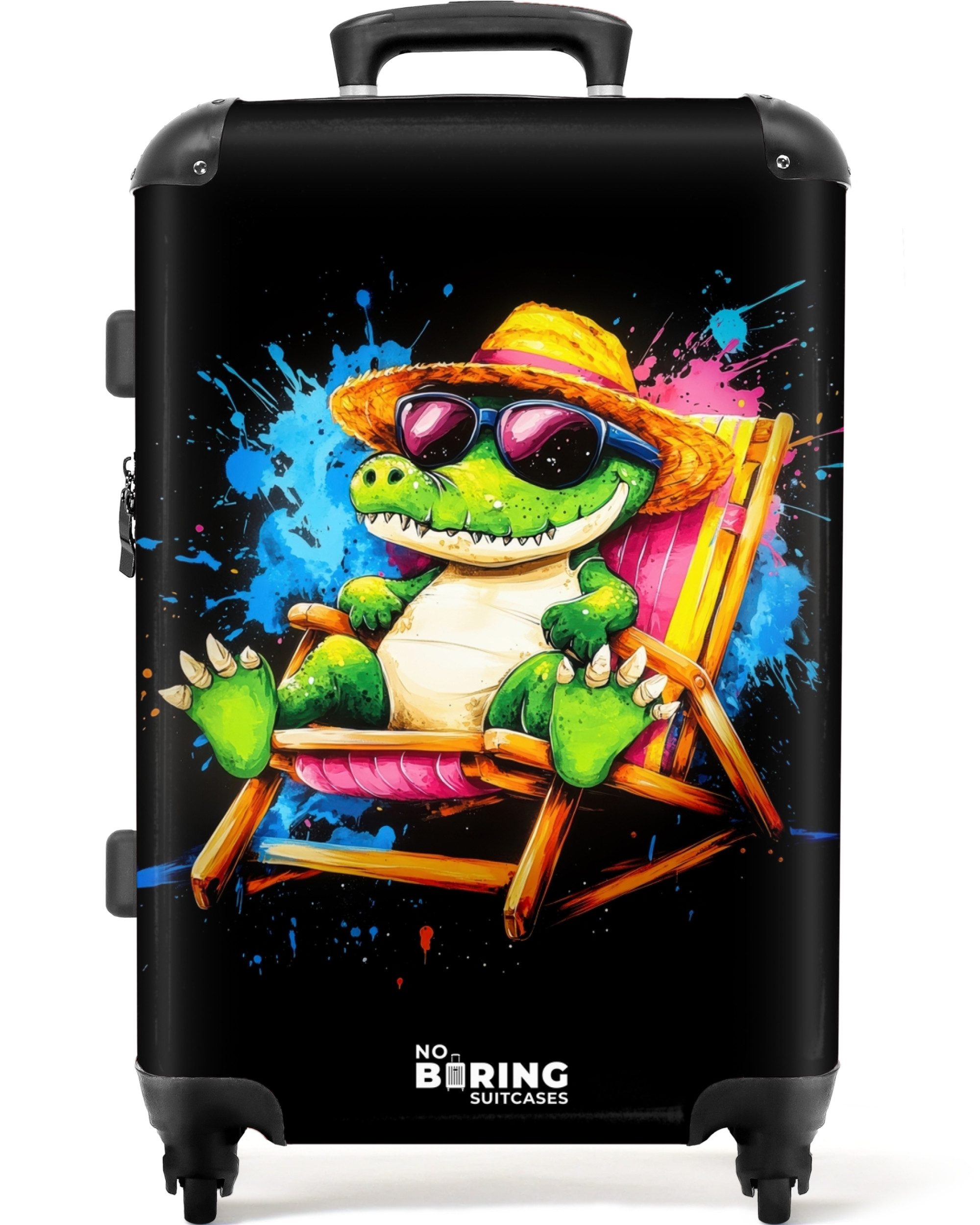 NoBoringSuitcases.com© Hartschalen-Trolley Sommerkrokodil mit Graffiti 67 günstig online kaufen