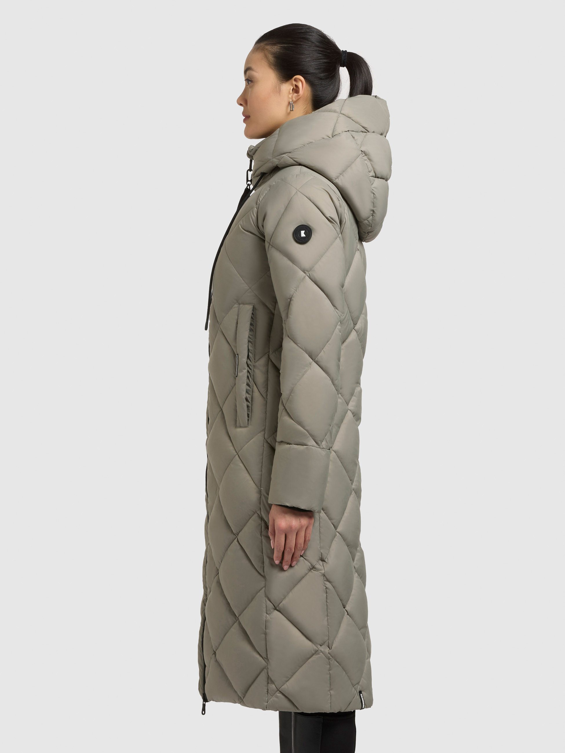 khujo Steppmantel CILIA aus Nylon und Polyester, kniebedeckende Schnittform