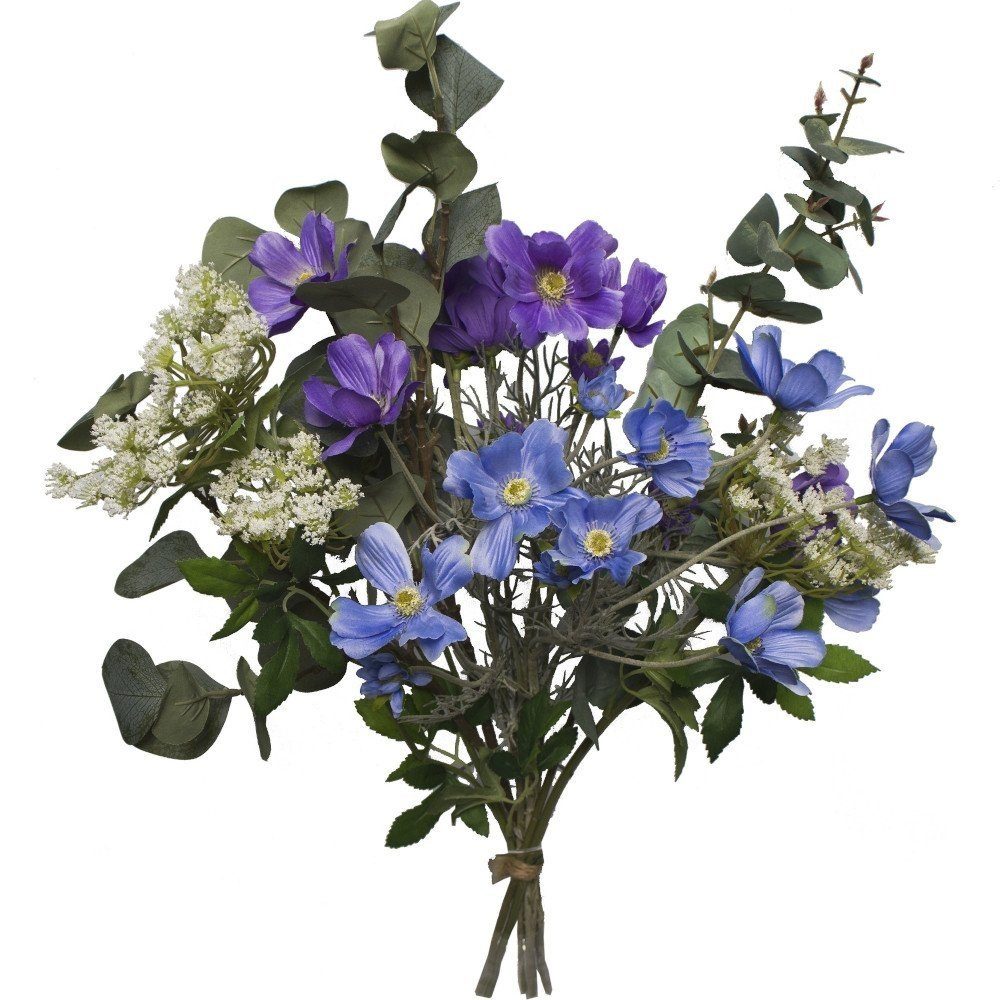 Kunstblume *Gemischter Blumenstrauß Glockenblume, Schleierkraut, Eucalyptus, 2474U, Höhe 60 cm, künstlich, naturgetreu, täuschend echt