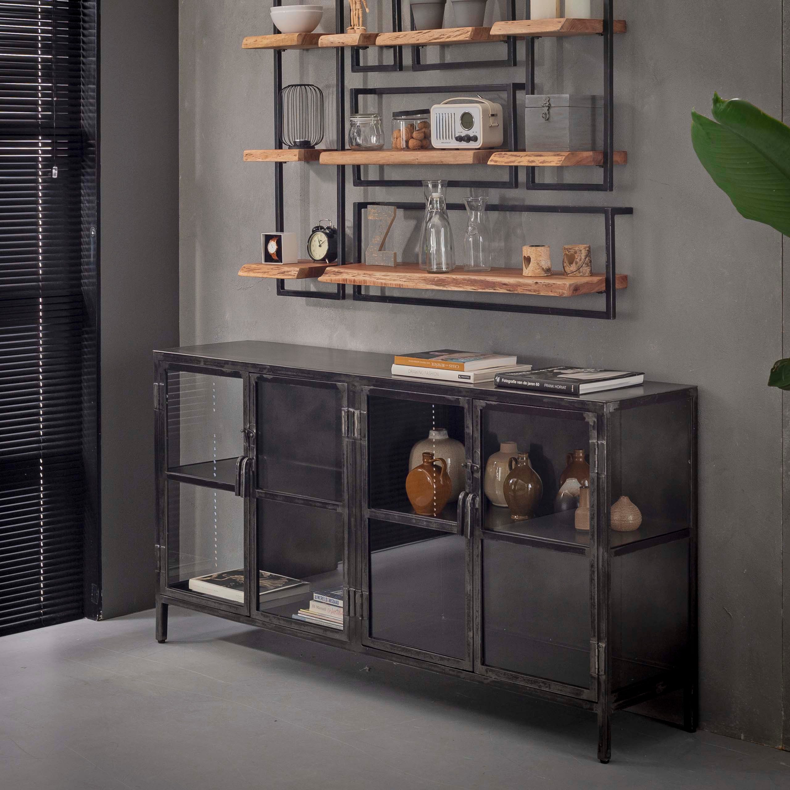 Sitheim-Europe Sideboard Rift Metal 4 Türen / Gunmetal (1 St)