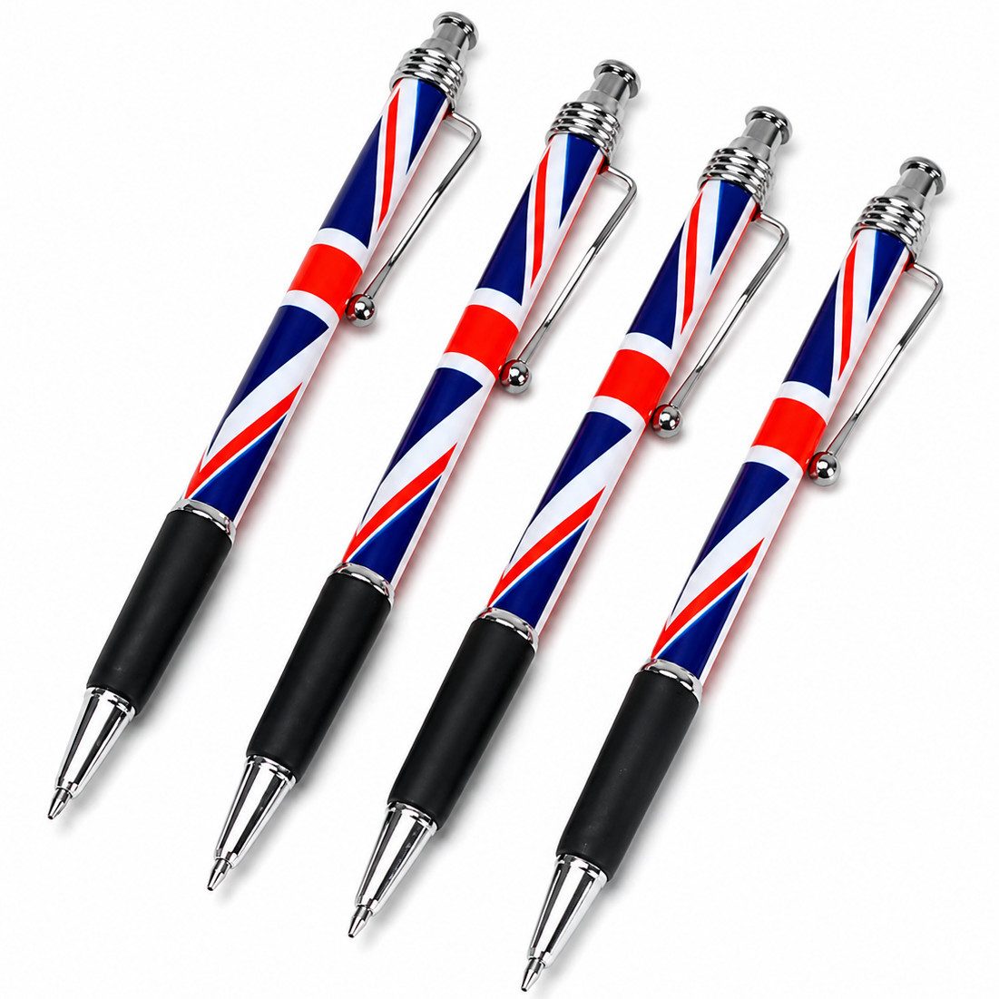 Ware aus aller Welt Kugelschreiber 4 Kugelschreiber im britischen Design – Schreibstifte Set England, (4-tlg., 4 Kugelschreiber)