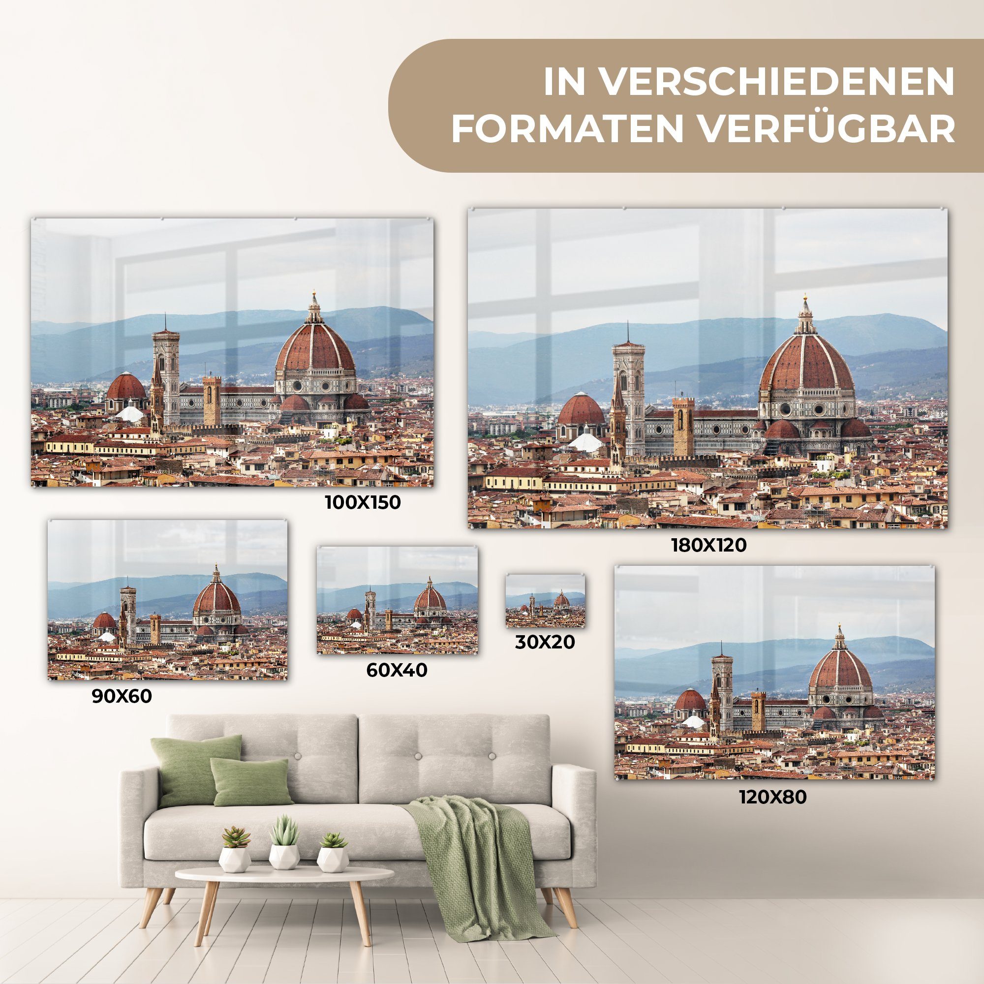 St), Italien - Wohnzimmer Acrylglasbild MuchoWow - Florenz, & Schlafzimmer Acrylglasbilder (1 Architektur