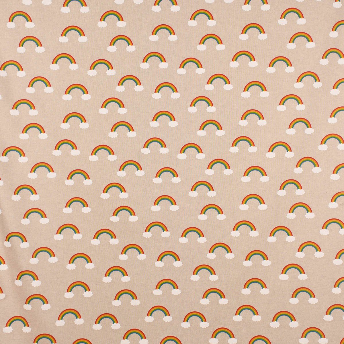 Smokband handmade, Baumwolle, bunt the Vorhang (1 Regenbogen Rainbow Germany, vorgewaschen 2, made SCHÖNER natur in Over Vorhang SCHÖNER LEBEN. St), Wolken blickdicht, LEBEN.,