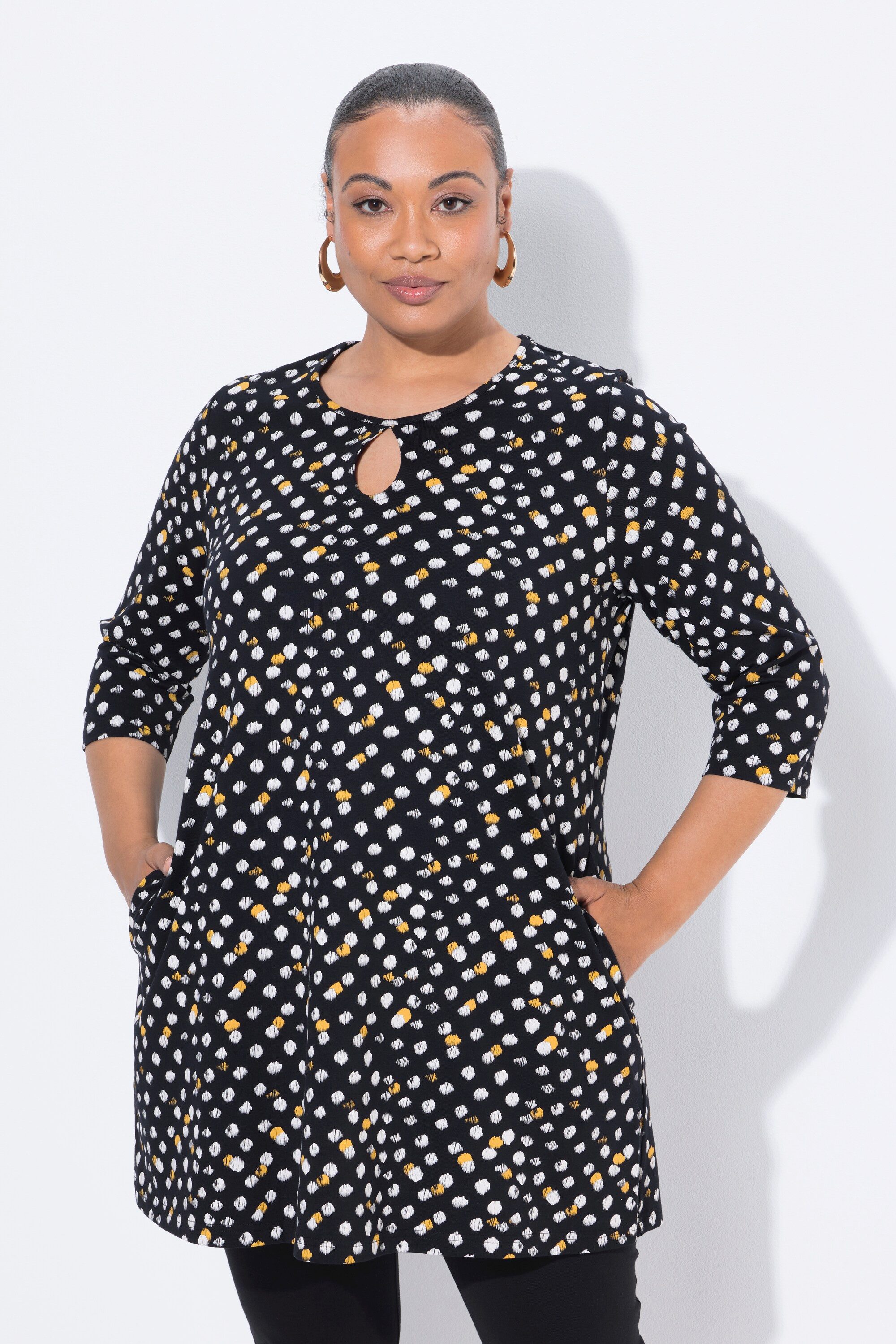 Ulla Popken Longshirt Longshirt Punkte A-Linie günstig online kaufen