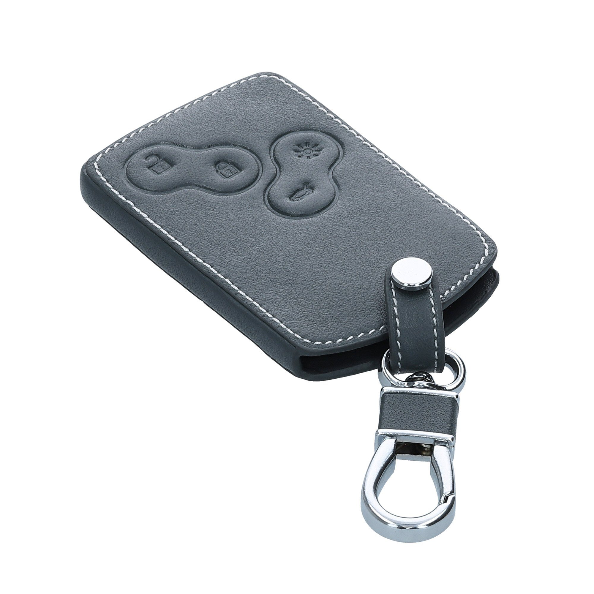 Schlüsselhülle Case Autoschlüssel Kunstleder kwmobile Schlüssel Anthrazit Hülle Renault, Cover für Schlüsseltasche