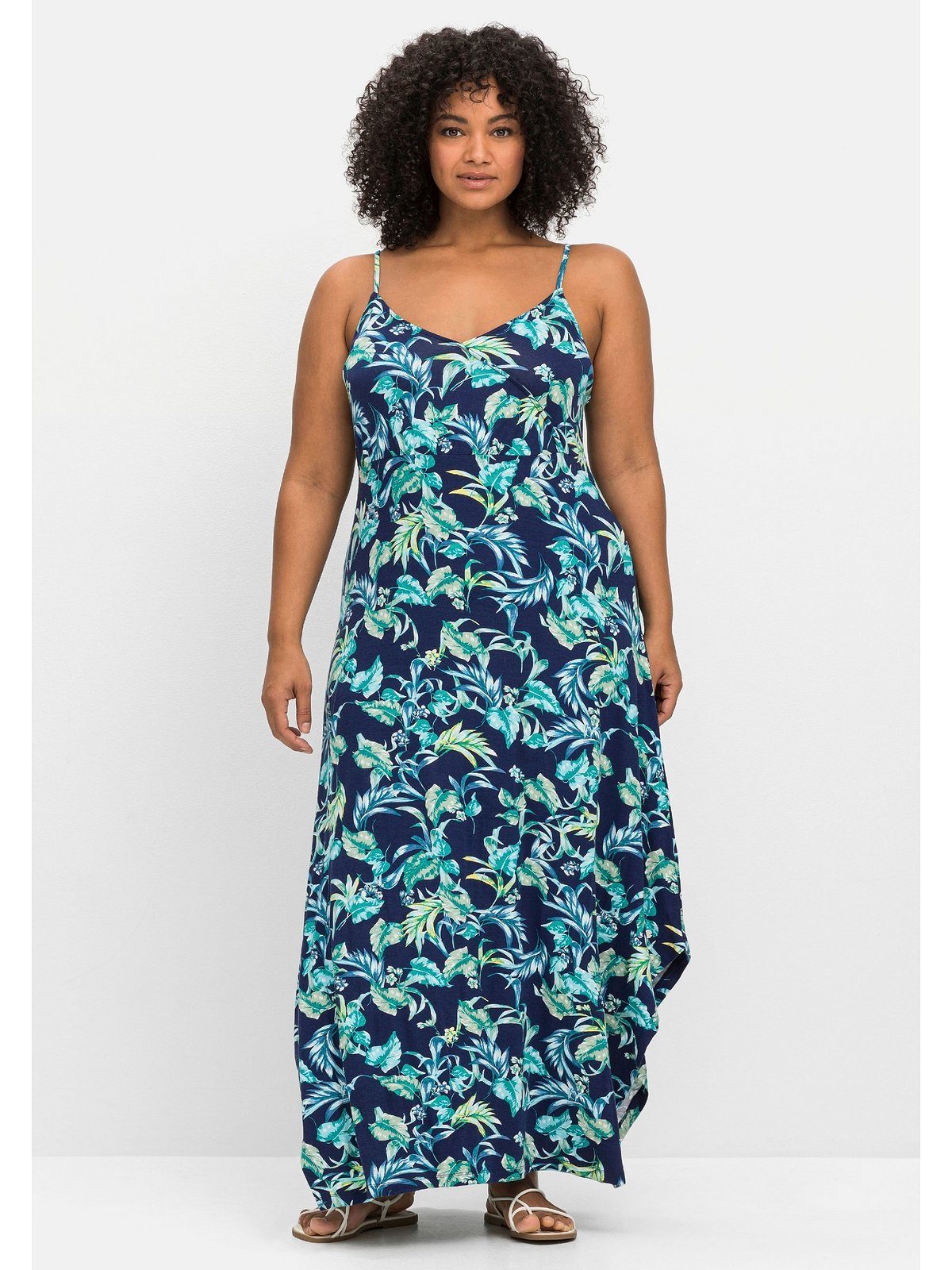 Lilafarbenes, Geknöpftes, Silbriges Abendkleid Mit Ballonärmeln In Übergröße