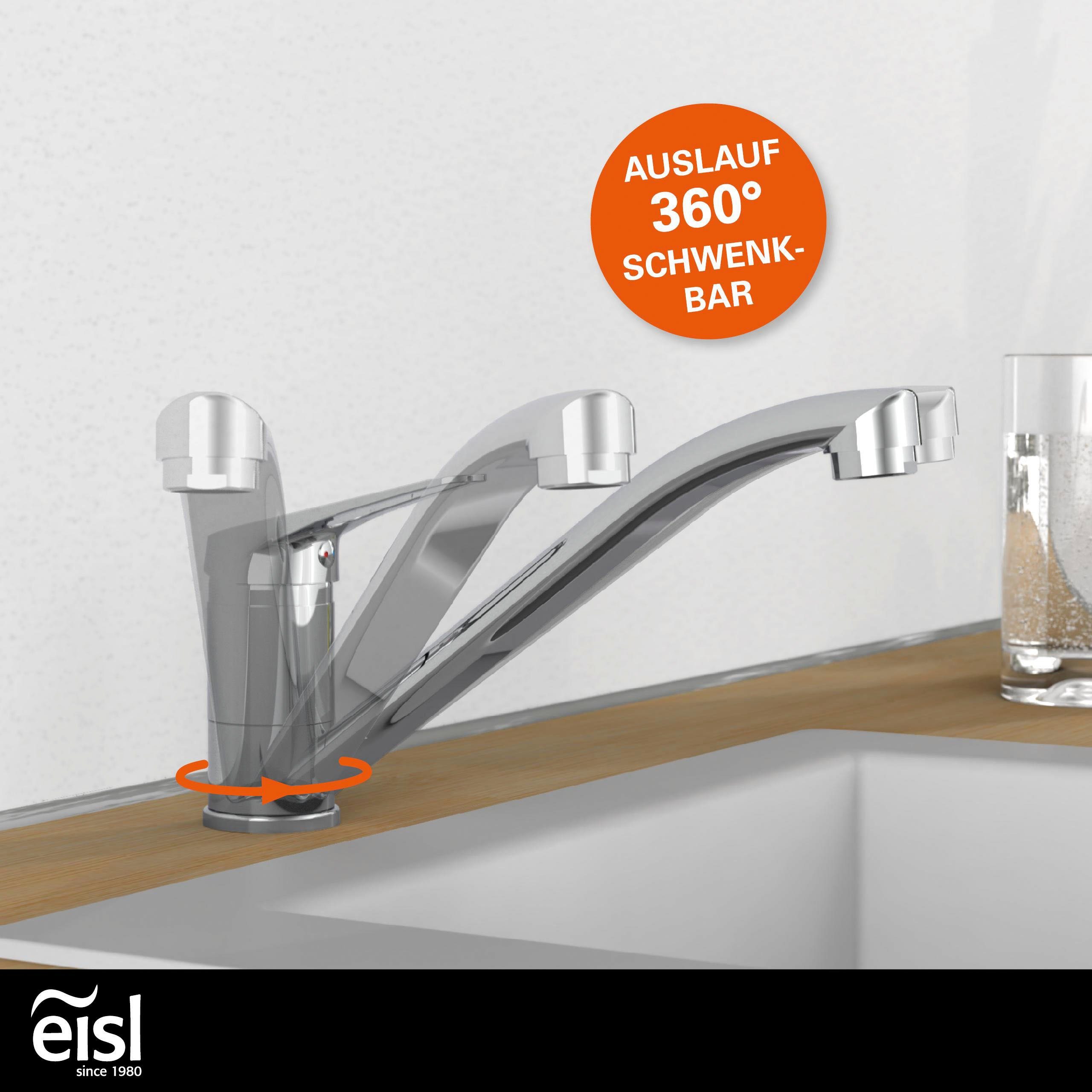 Eisl Spültischarmatur Speed 360° schwenkbarer Wasserhahn, Mischbatterie Küche, Spültischarmatur