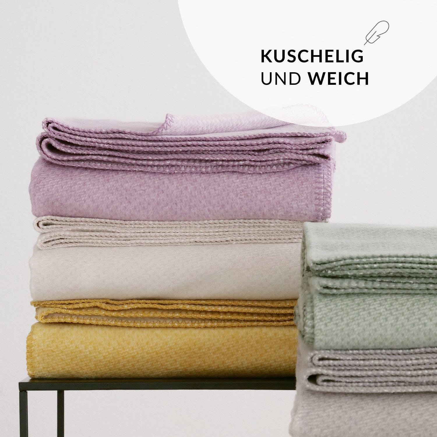 Wolldecke EMMA Premium Kuscheldecke aus 100% weicher Bio-Baumwolle in 7 Farben, RIEMA Germany, weiche Sofadecke 150x200cm Made in Germany, nachhaltig, OEKOTEX – Bild 3 von 5