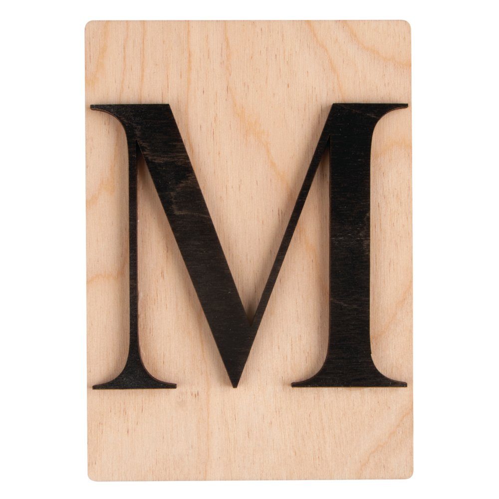 Rayher Deko-Buchstaben Holz 10,5x14,8cm Buchstabe schwarz M FSC
