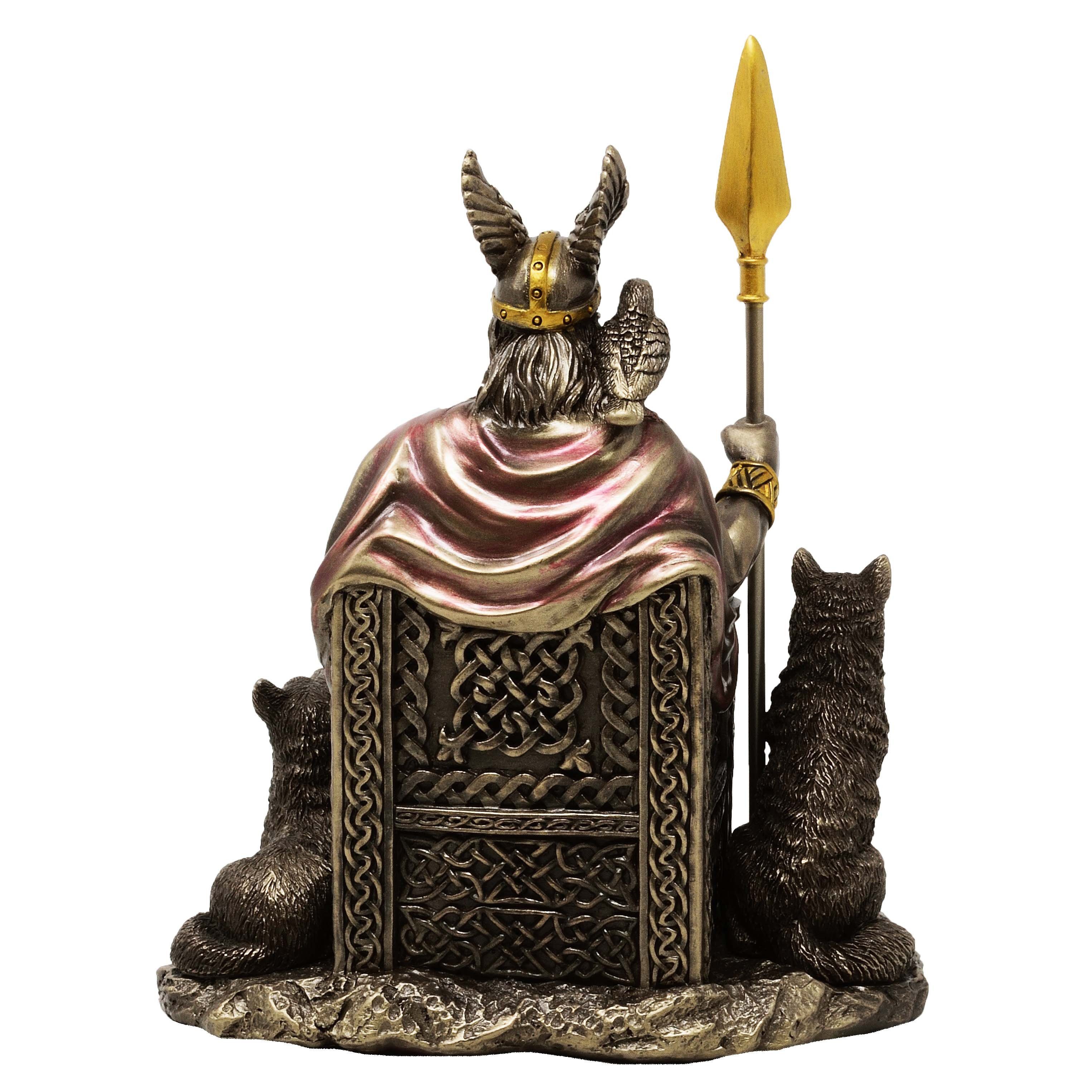 bronziert MystiCalls Odin - Gottvater, Gott, Dekofigur sitzend, Mythologie