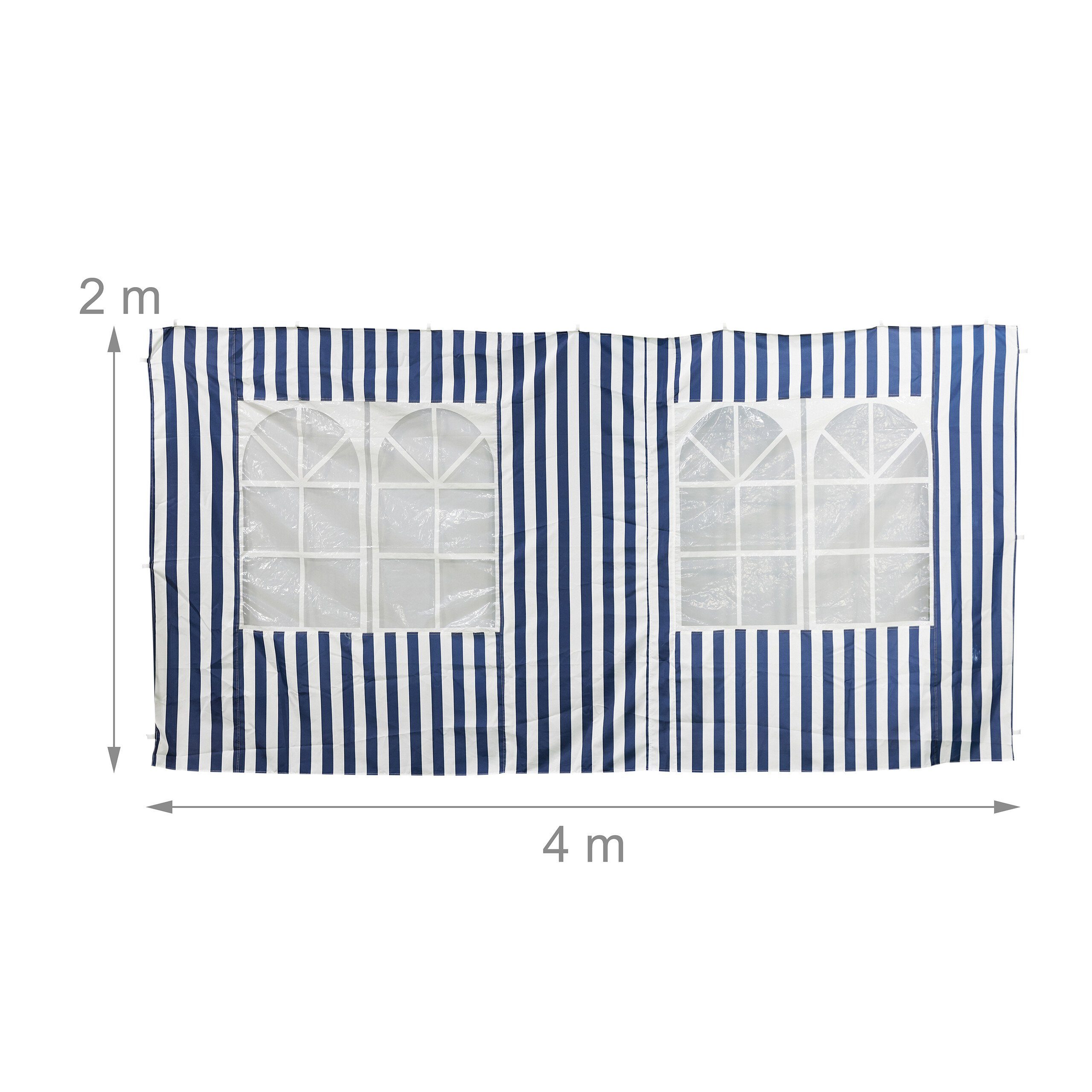 relaxdays Pavillonseitenteil Gestreifte Pavillon Seitenteile 2er Set, 400x200 cm – Bild 5 von 5