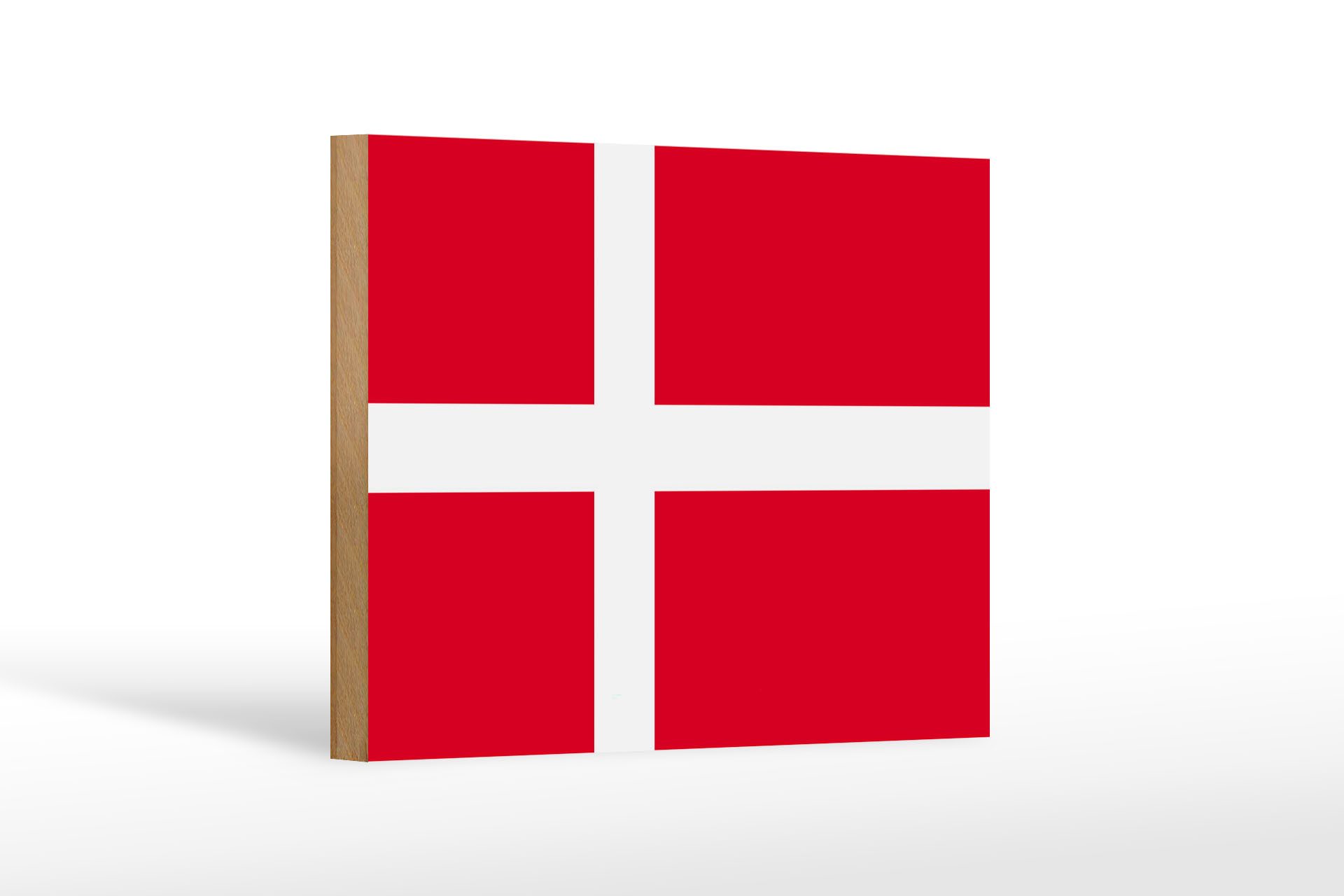 Femer GmbH Holzbild Flagge Dänemarks 18x12 cm Flag of Denmark, Flaggen (1 St), Glatte Holzfaserplatte (MDF), vorn beschichtet