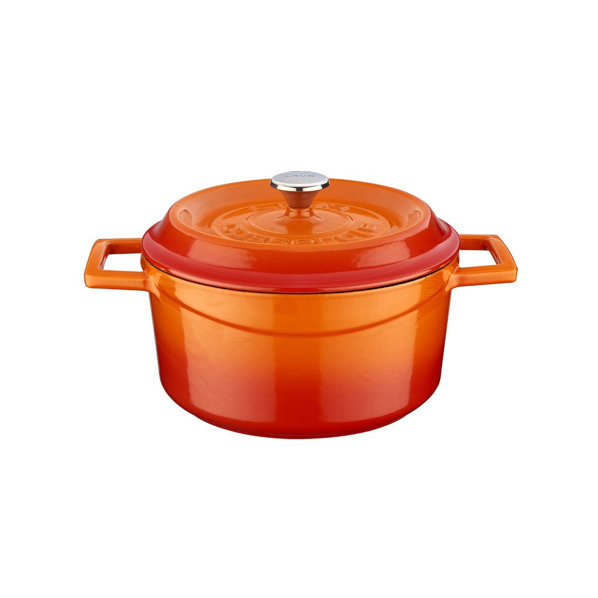 LAVA Bräter LAVA Emaillierter Gusseisentopf mit Deckel, Ø 20 cm, 2,82 Liter, Gusseisen (2-tlg), emailliertes Gusseisen, backofengeeignet