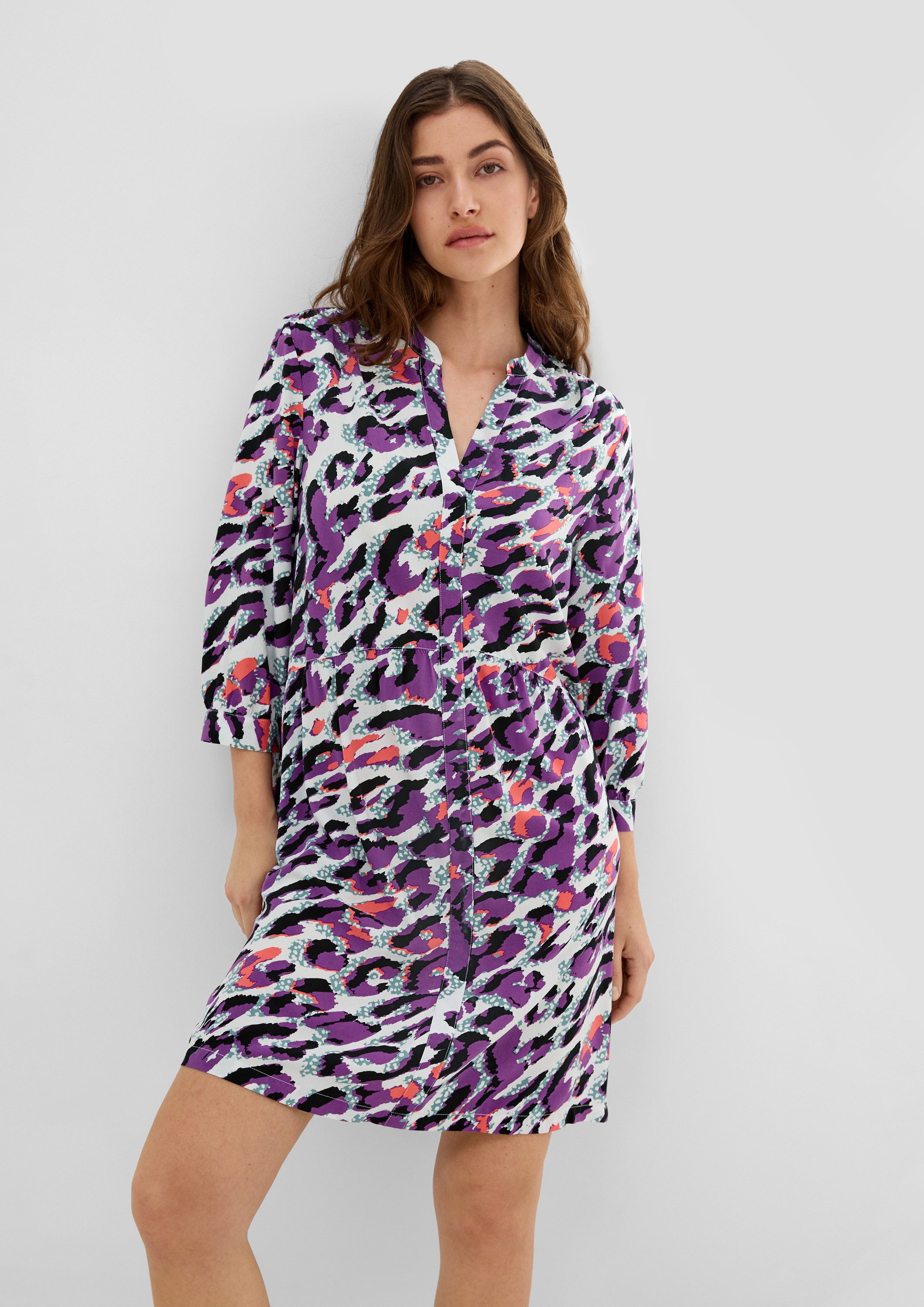 QS Minikleid Kleid Volantkleid aus Viskose