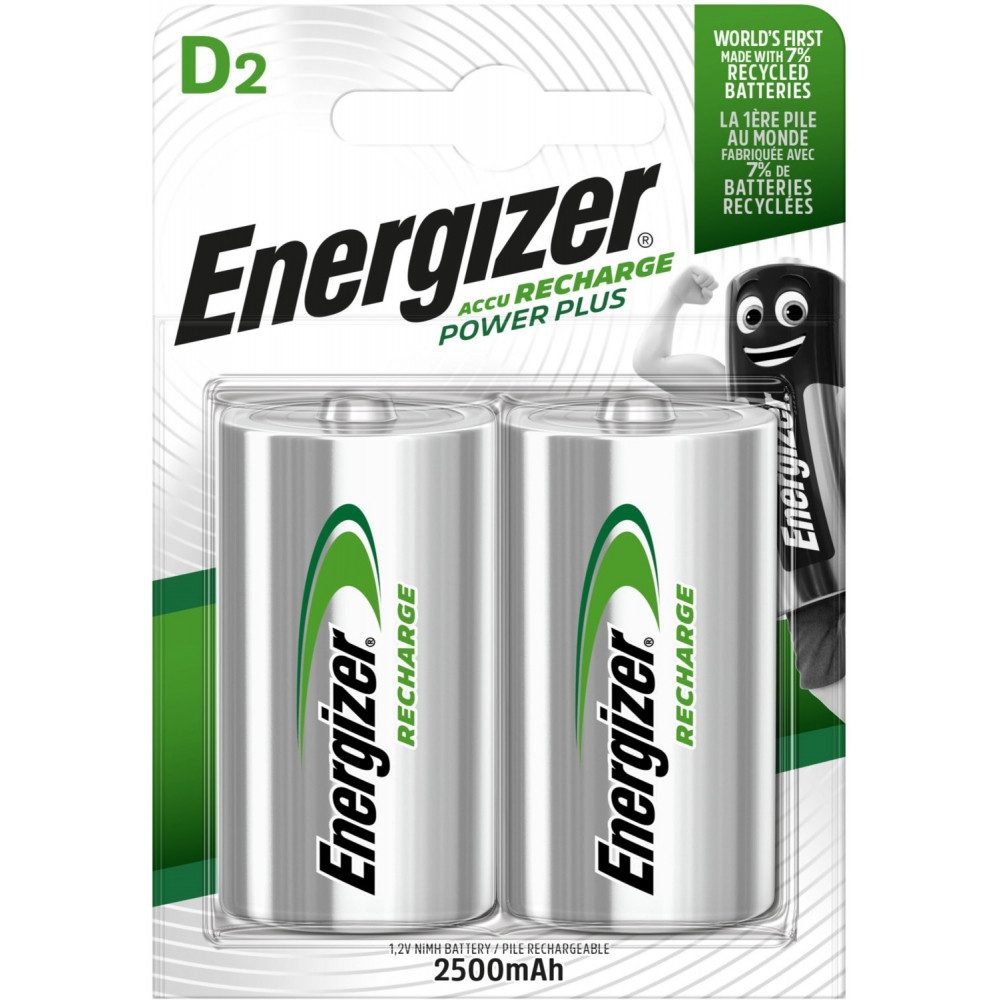 Energizer Energizer NiMH Power Plus D 2500mAh Akku 2er Blister Akku-Set Energizer NiMH Power Plus D 2500mAh Akku 2er Blister, Langlebige Leistungsfähigkeit
