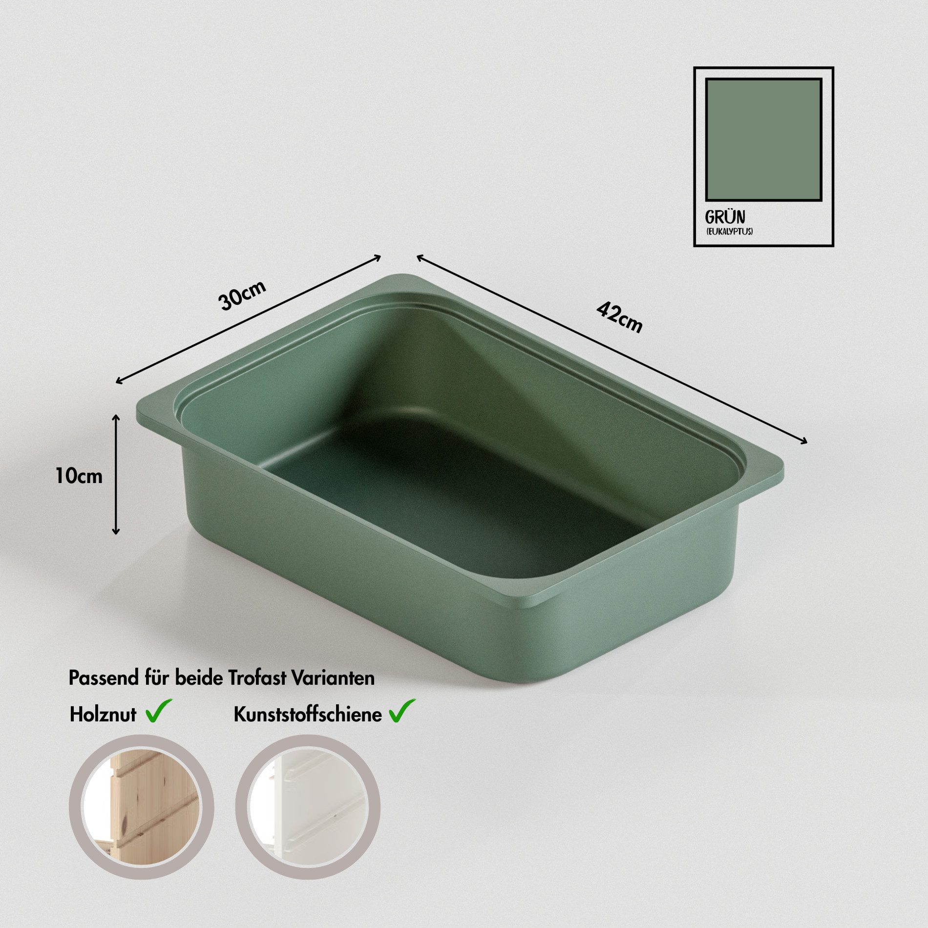 Clutter Cover Aufbewahrungsbox "TRÖVI" (Box passend für Trofast Regale, Kiste aus Kunststoff in verschiedenen Farben, Spielzeugkiste) – Bild 2 von 5