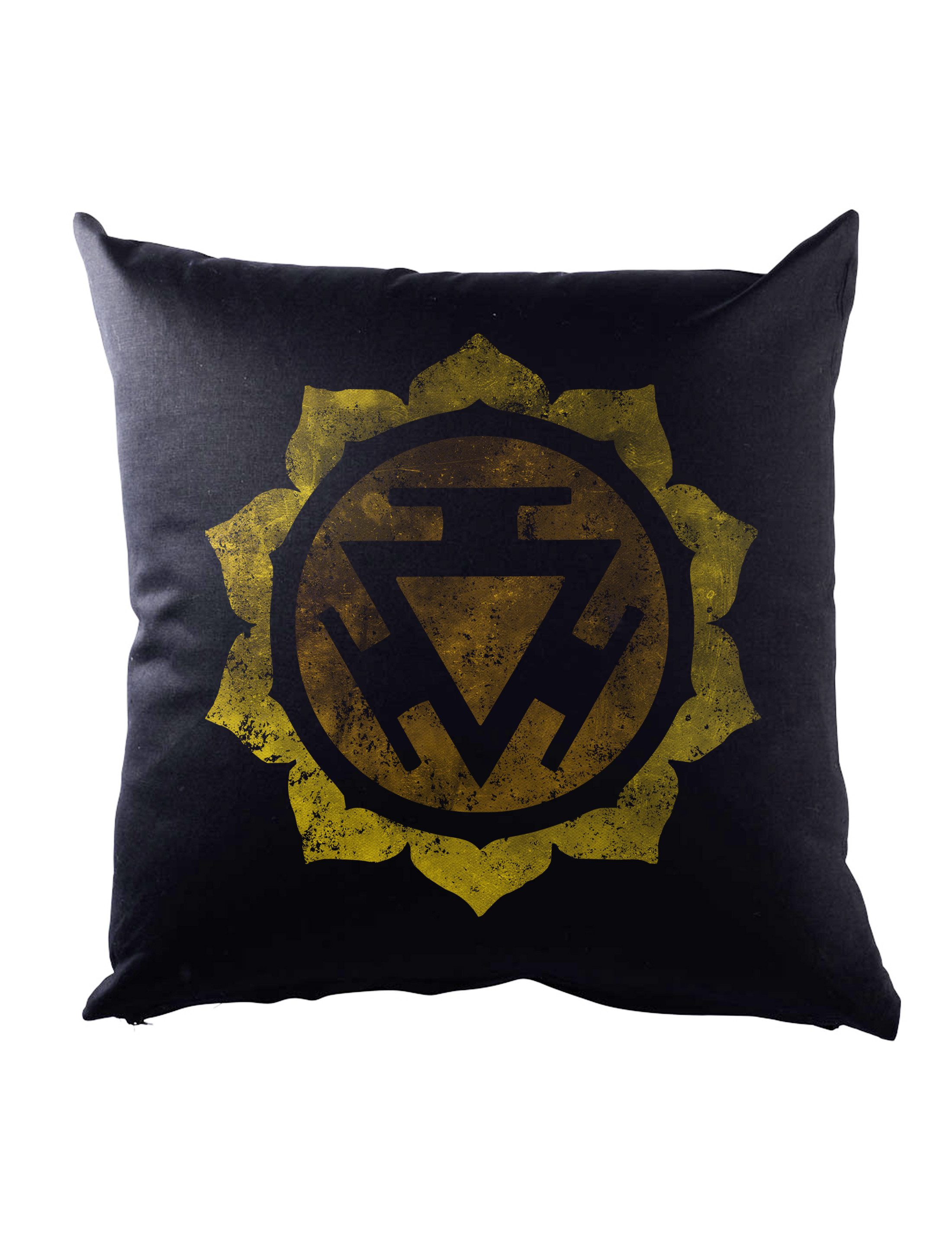 Urban Backwoods Dekokissen Chakra Manipura Dekokissen Nabel Nabelchakra Solarplexuschakra Buddha, Solar Plexus Zehn Blätter