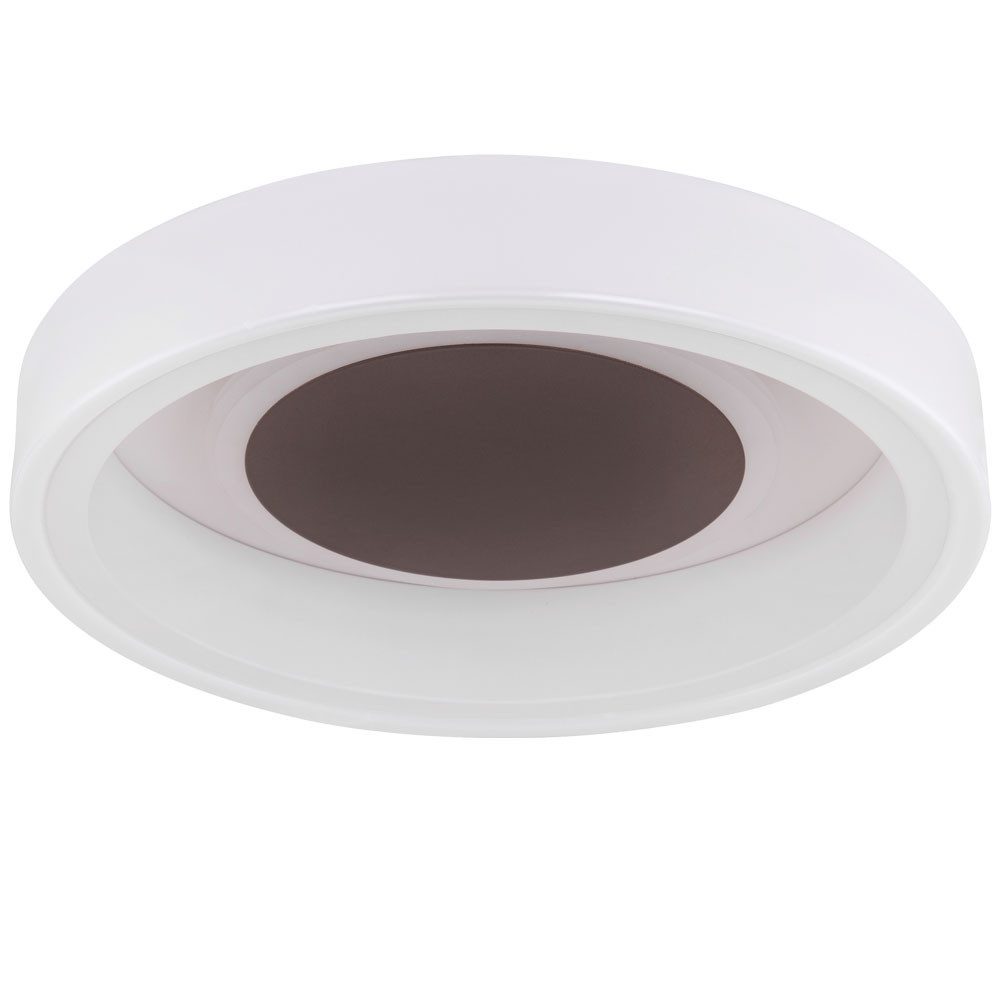 GLOBO LIGHTING LED Deckenleuchte, LED-Leuchtmittel fest verbaut, Warmweiß, LED Deckenlampe Wohnzimmerleuchte Metall rund braun Acryl D 35 cm