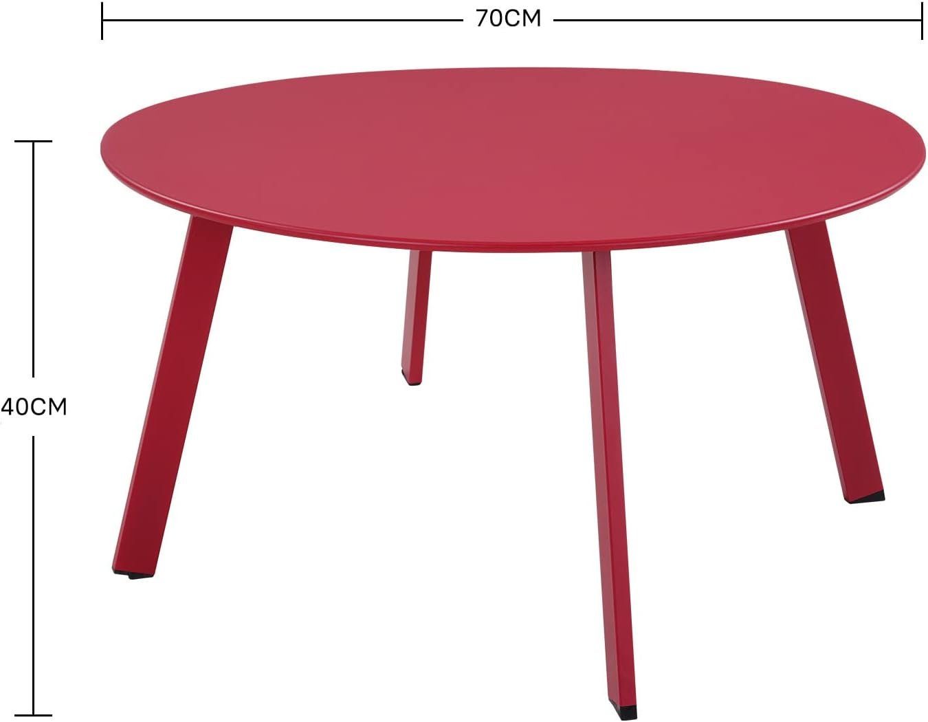 Grand patio Couchtisch Runder Kaffeetisch, Legierter Stahl, 70x70x40 cm günstig online kaufen