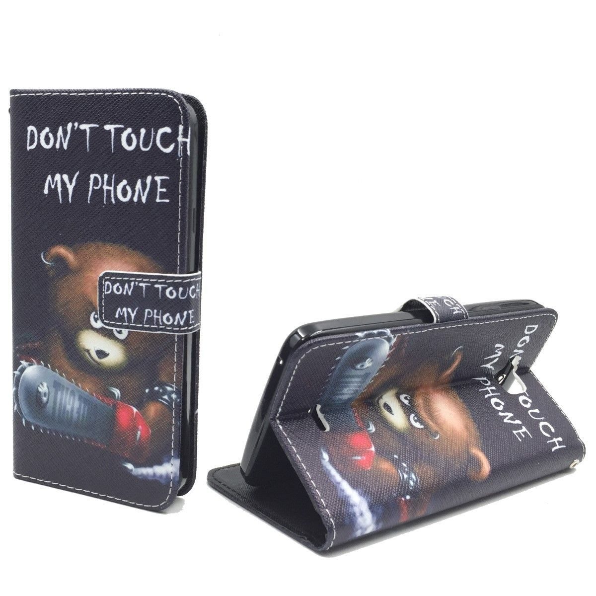 König Design Handyhülle Wiko Slide, Wiko Slide Handyhülle Bookcover Schwarz