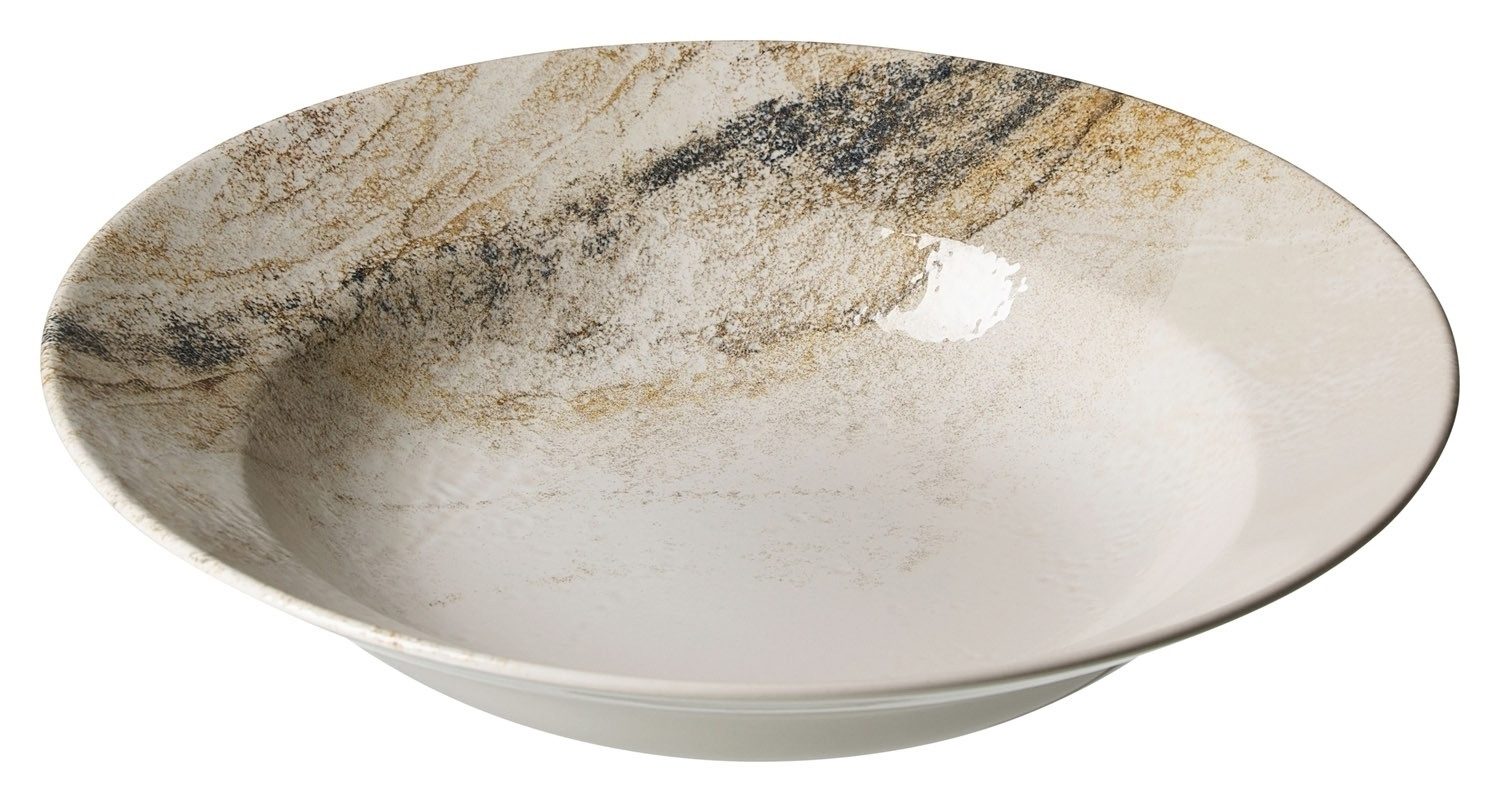 Pastateller AREZZO, Weiß. Braun, Rund, Ø 29 cm