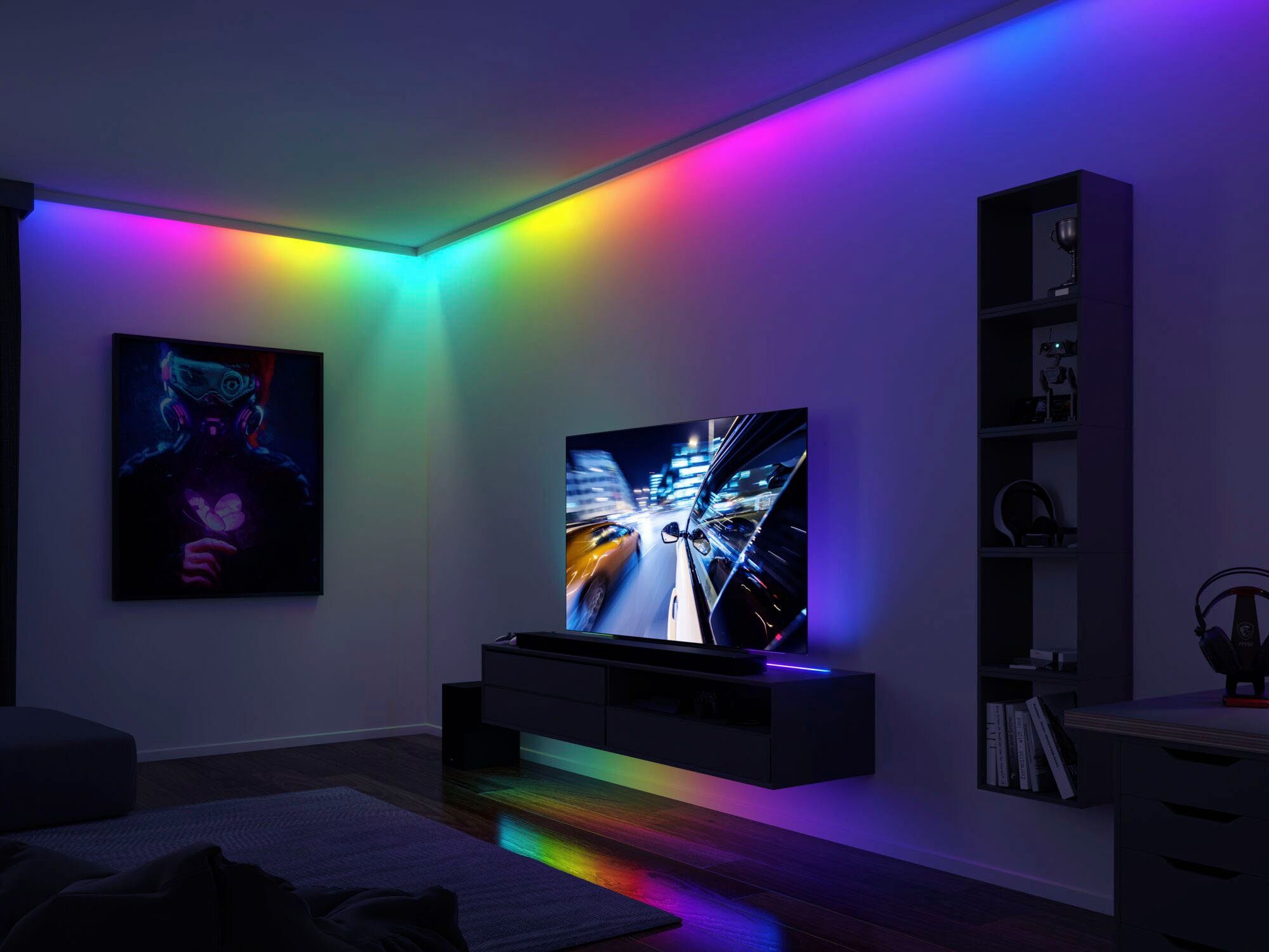 LED-Streifen 1-flammig 10VA, Rainbow 60LEDs/m 3m 5W Paulmann RGB Dynamic