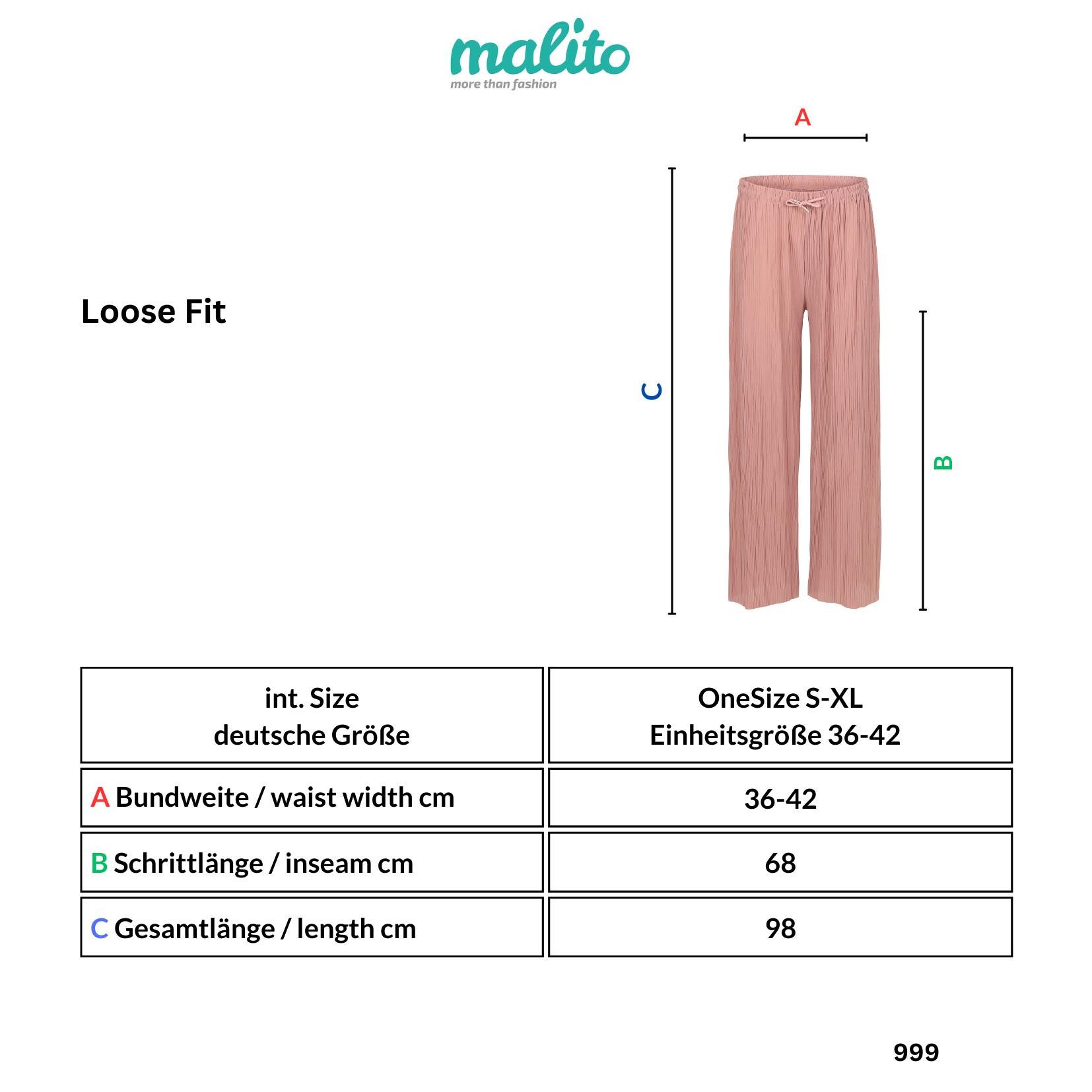 Easy Young Fashion Palazzohose Plisseehose 999 Sommerhose mit elastischem Bund