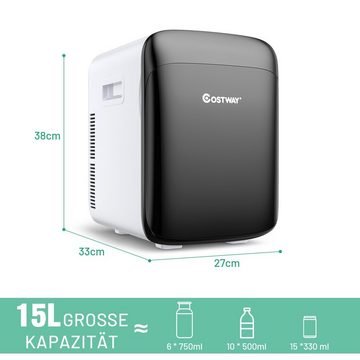 COSTWAY Table Top Kühlschrank EP71073DE/MFA-15L, Kühl- & Heizfunktion, 5~50℃