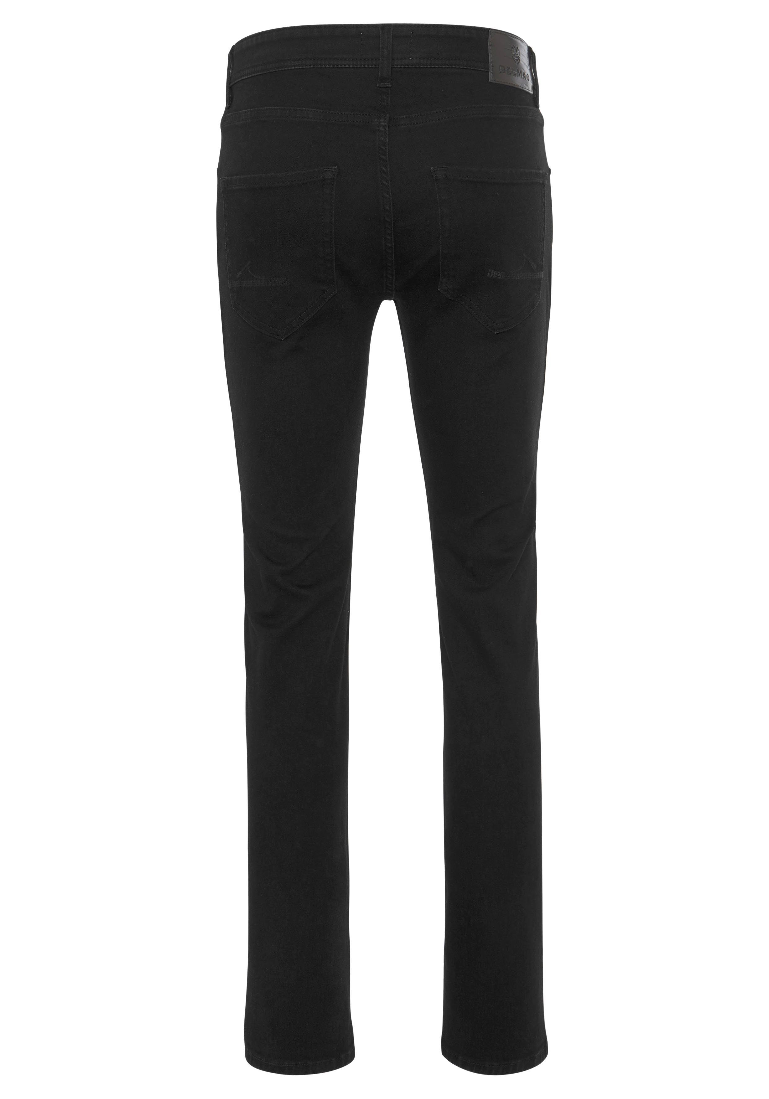 DELMAO Stretch-Jeans "Reed" gerader Beinschnitt, Used-Look-Waschung, niedrige Leibhöhe – Bild 5 von 5