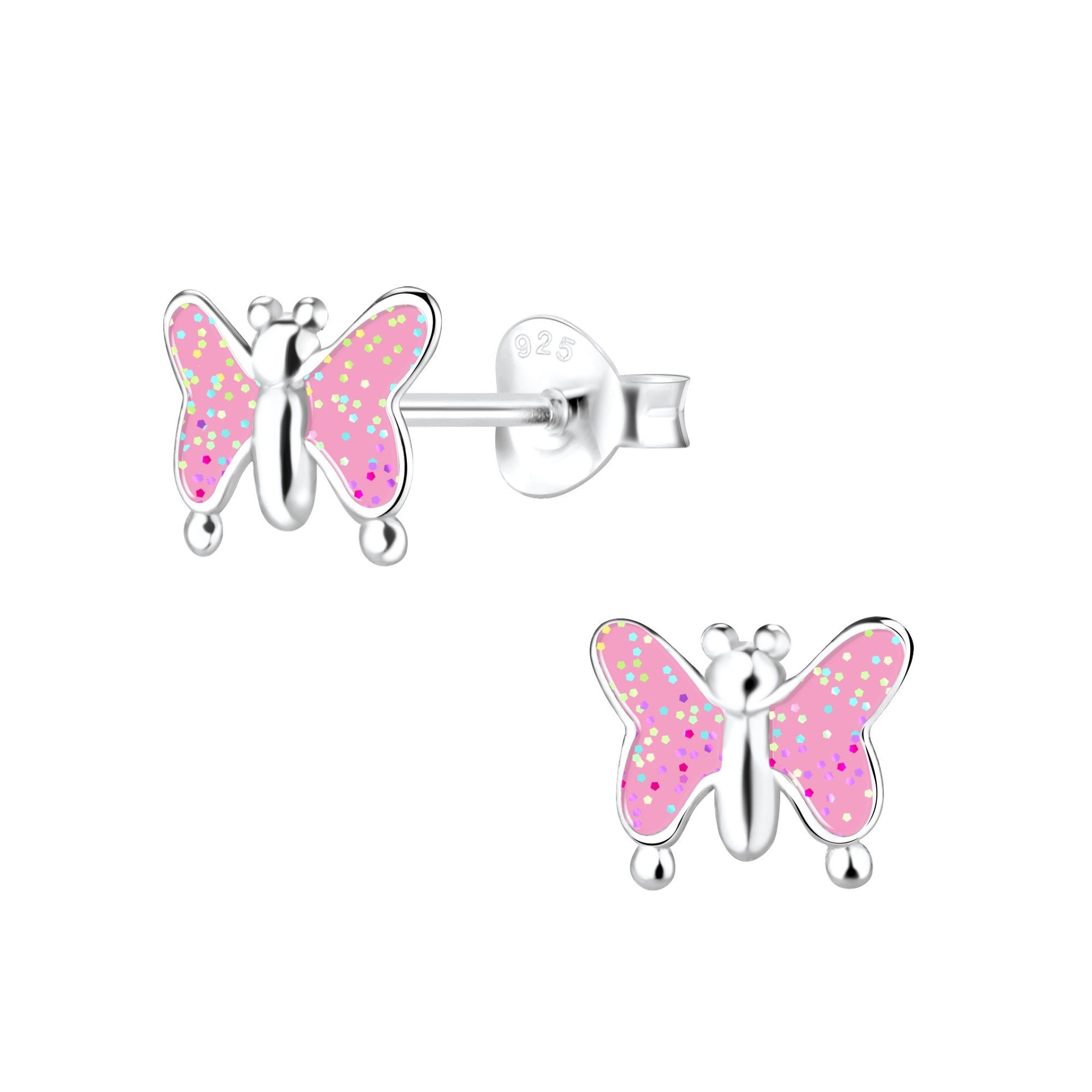 Paar Ohrstecker Kinder Ohrringe Schmetterling 925 Silber