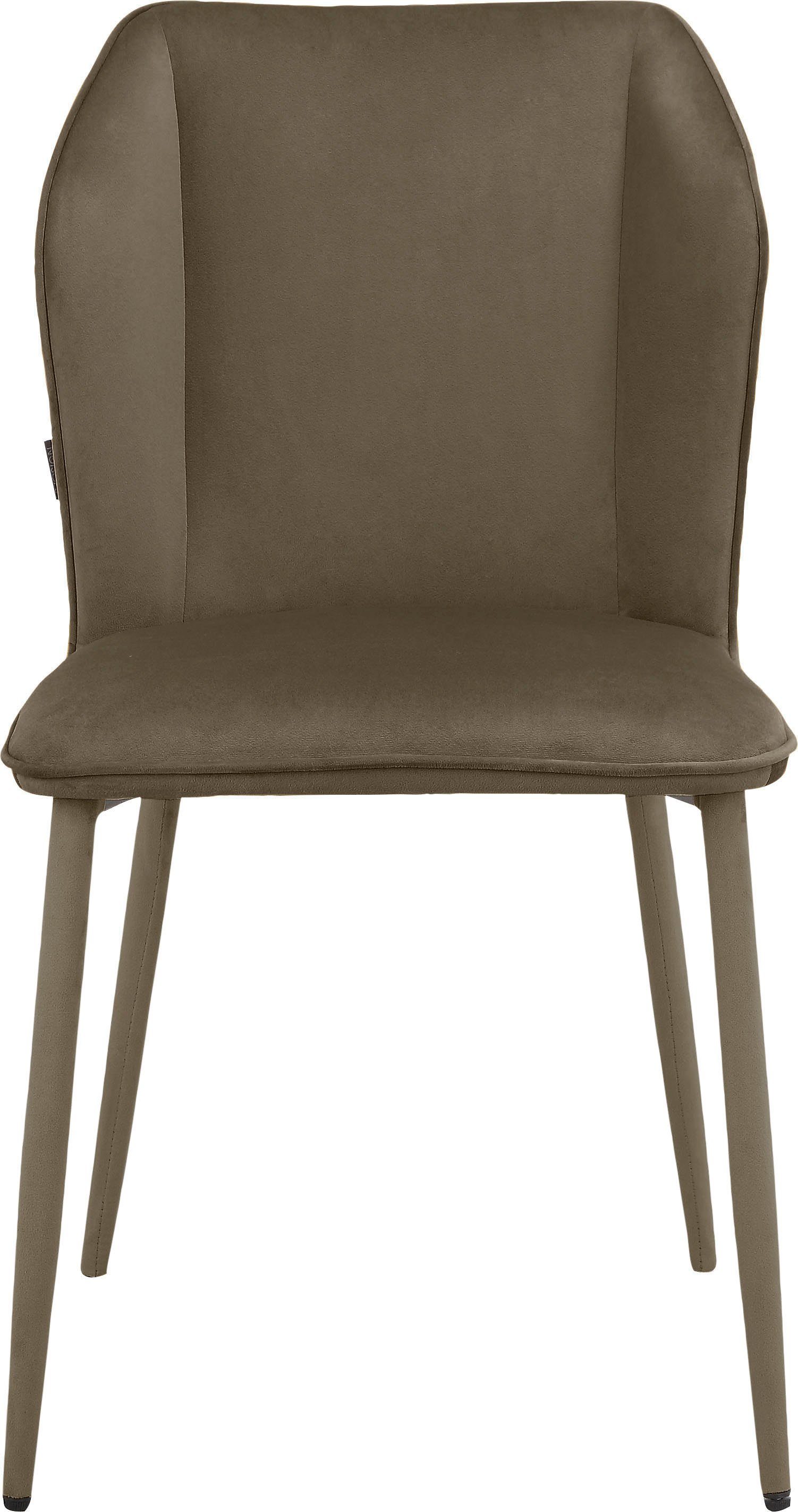 Velourstoff, hellbraun Rücken St), mit (2 Sitzhöhe INOSIGN 49 Koa in Esszimmerstuhl cm gepolstert, Sitz und