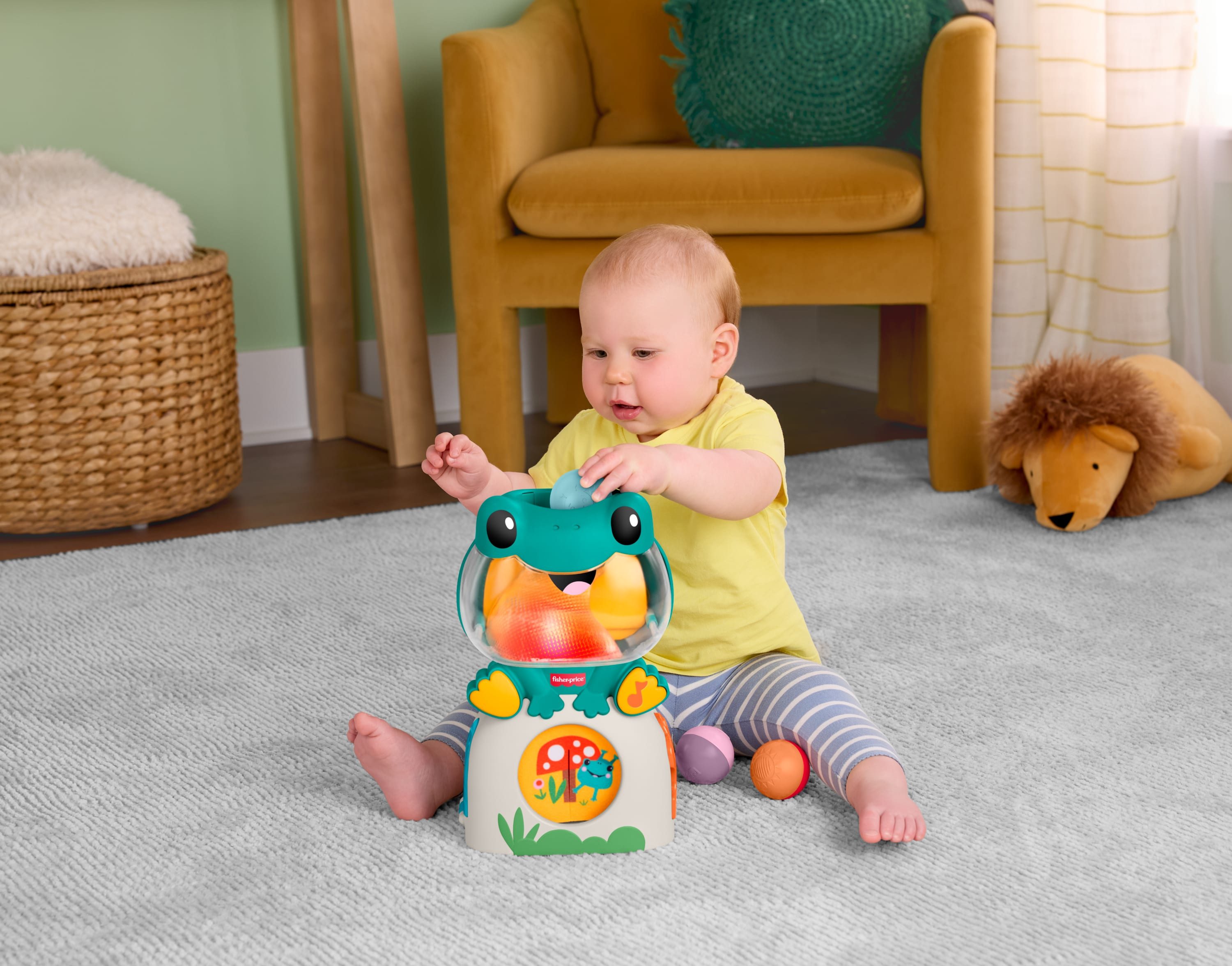 Fisher-Price® Lernspielzeug Leuchtender und rollender Frosch, mit Musik, Lichtern und Geräuschen