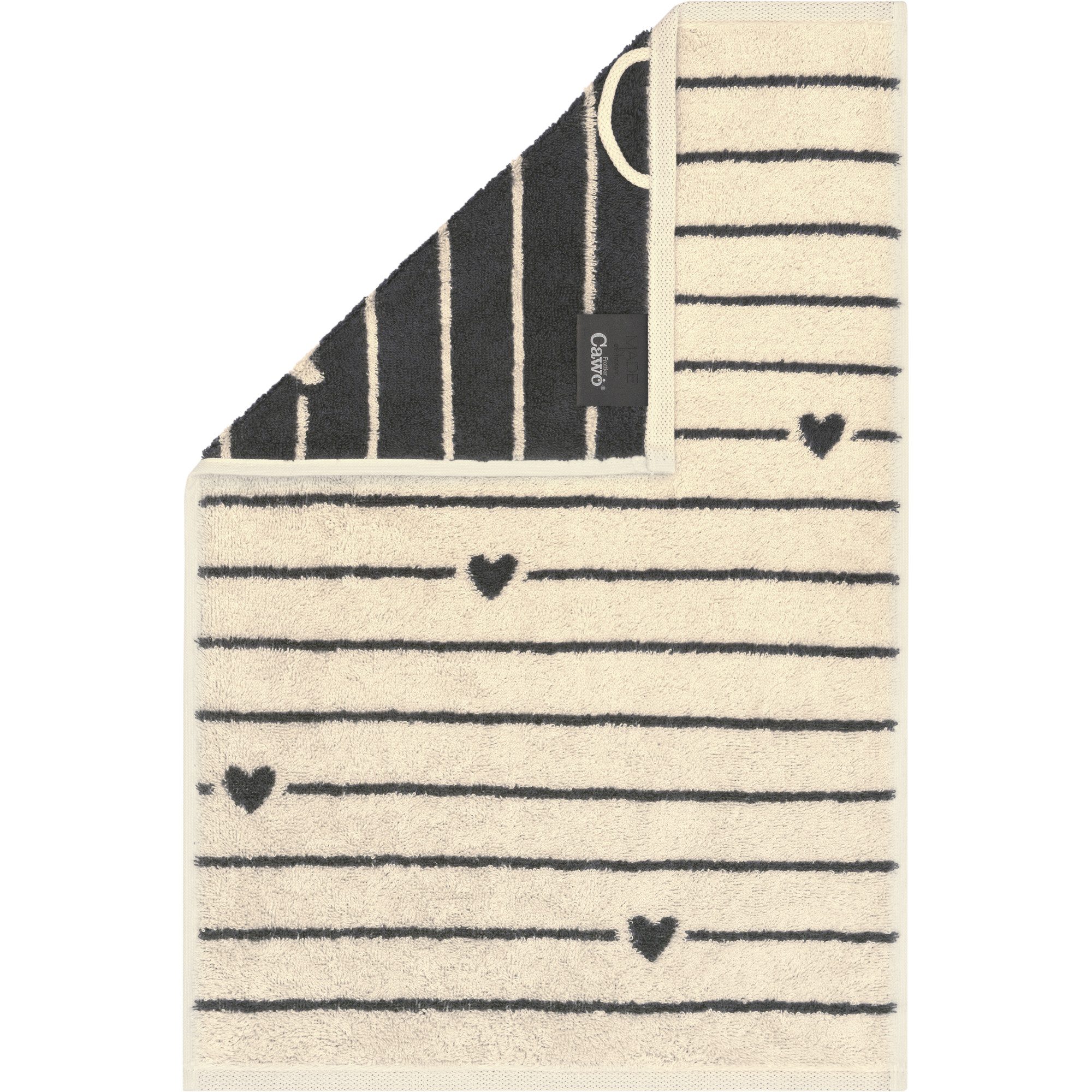 Cawö Handtücher Heart Beats Lines & Hearts 6276, 100% Baumwolle (1-St) günstig online kaufen